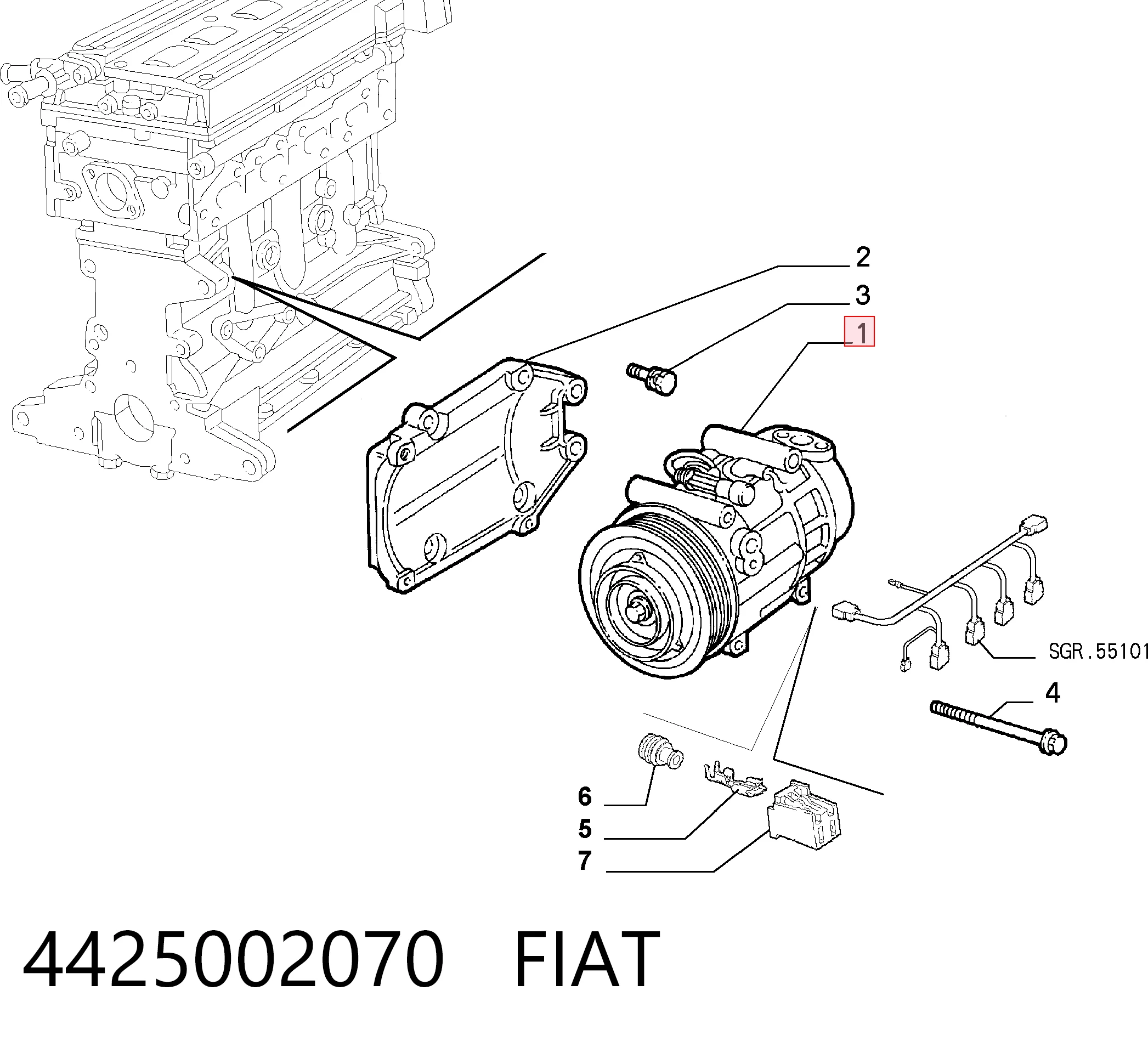 Купити Компресор кондиціонера Fiat Bravo I 182