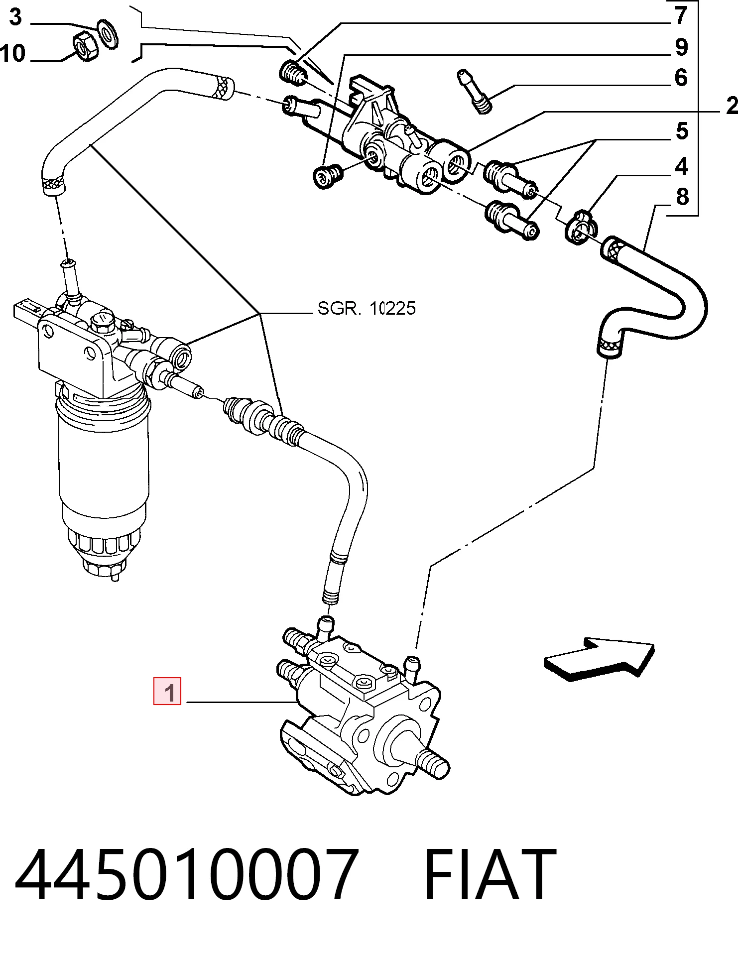 445010007 Fiat/Alfa/Lancia Насос паливний високого тиску (ПНВТ)