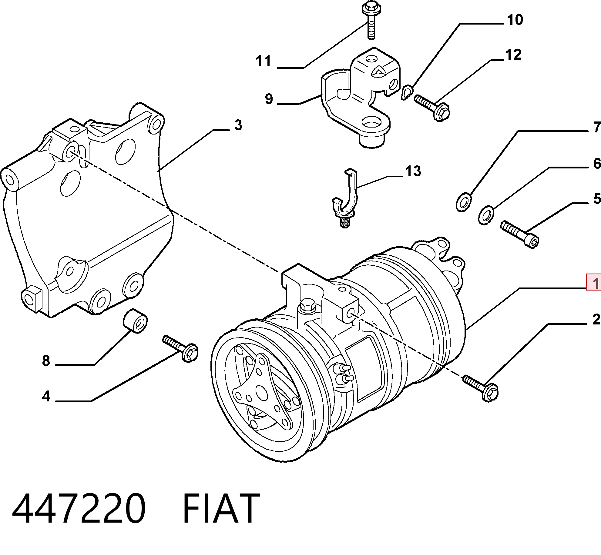 447220 Fiat/Alfa/Lancia Компресор холодоагенту