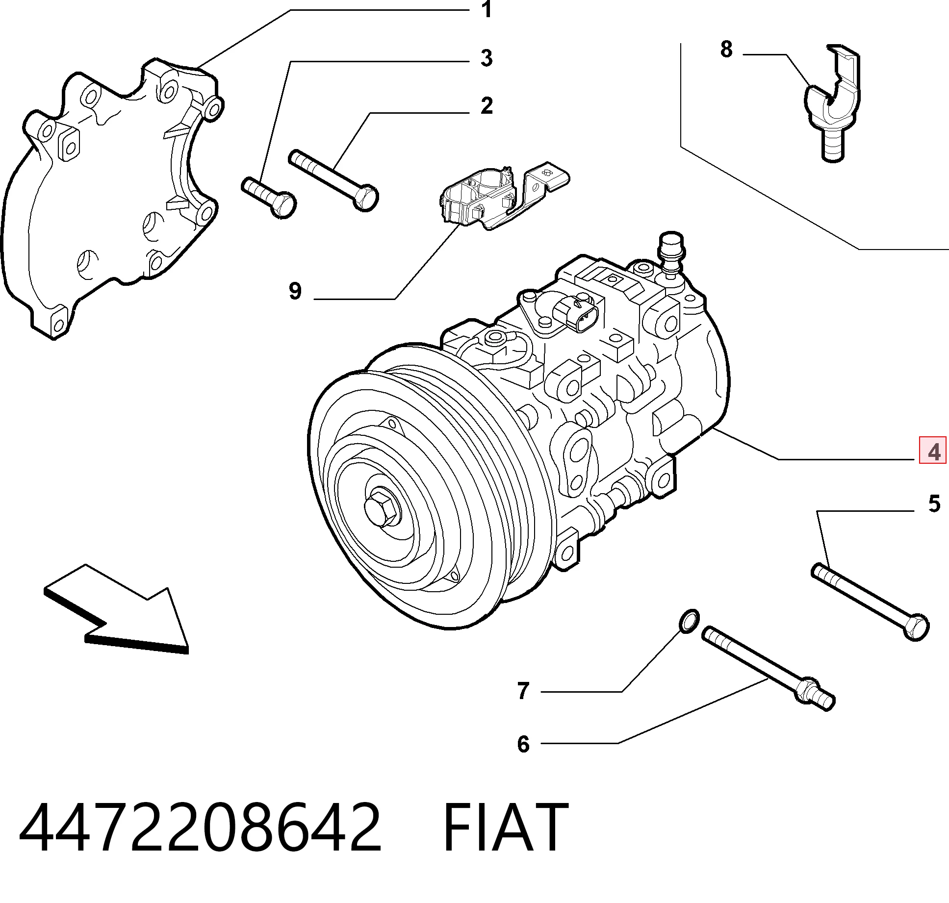 4472208642 Fiat/Alfa/Lancia Компресор холодоагенту
