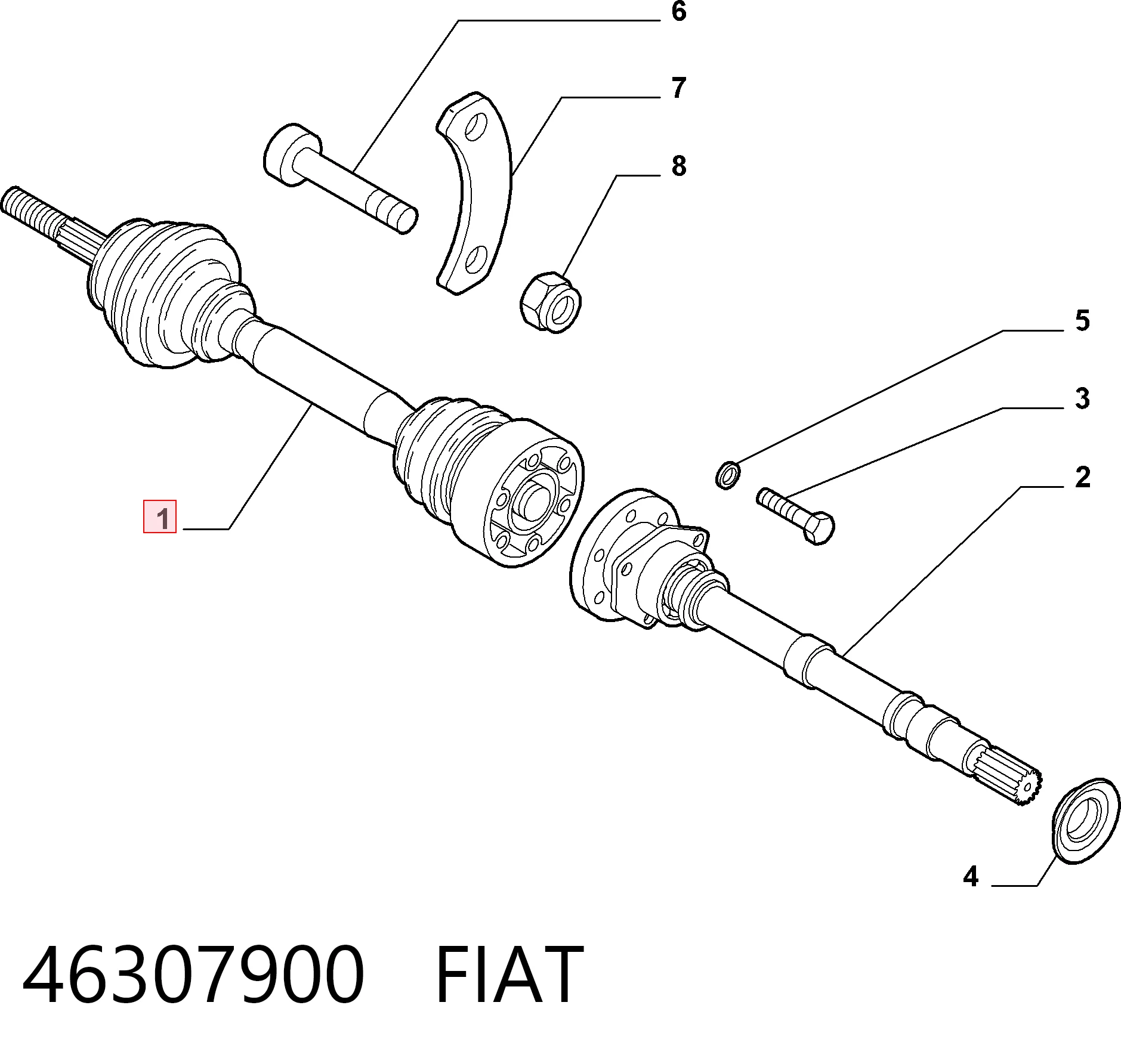 Купити Ліва піввісь Fiat Stilo  192