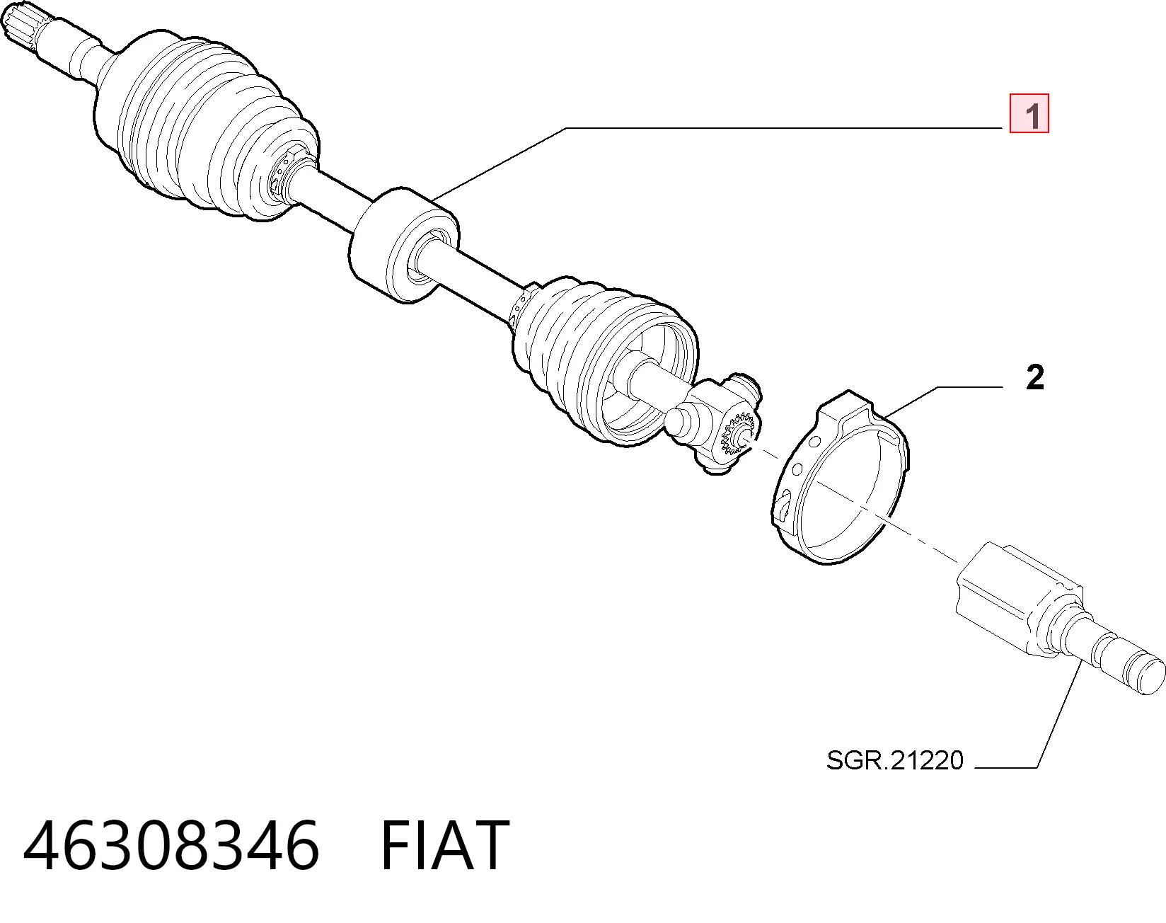 FI8058 Veka Привід передній правий