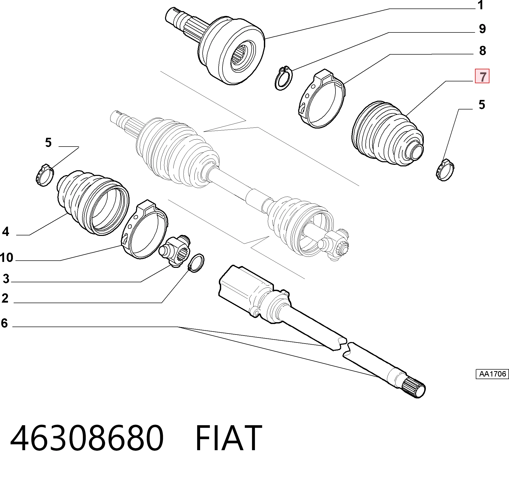  Пильник ШРУСа зовнішній Alfa Romeo 159 
