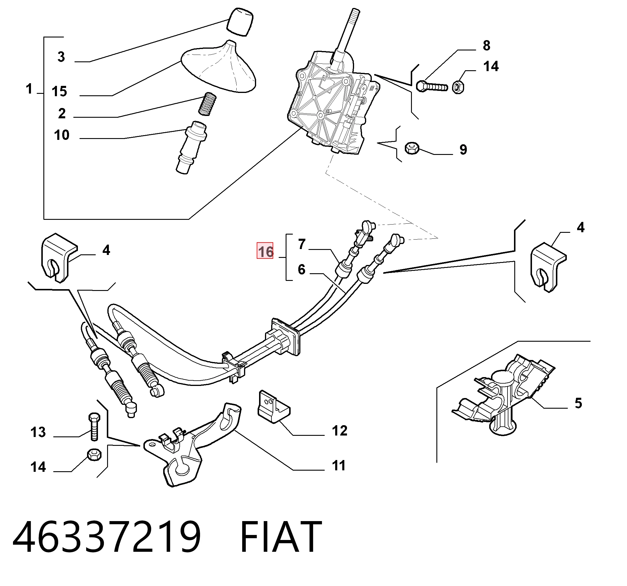 Трос перемикання передач, здвоєний Fiat Panda II хетчбек (169A) (2003 - 2013) ціна, від 82.94 USD