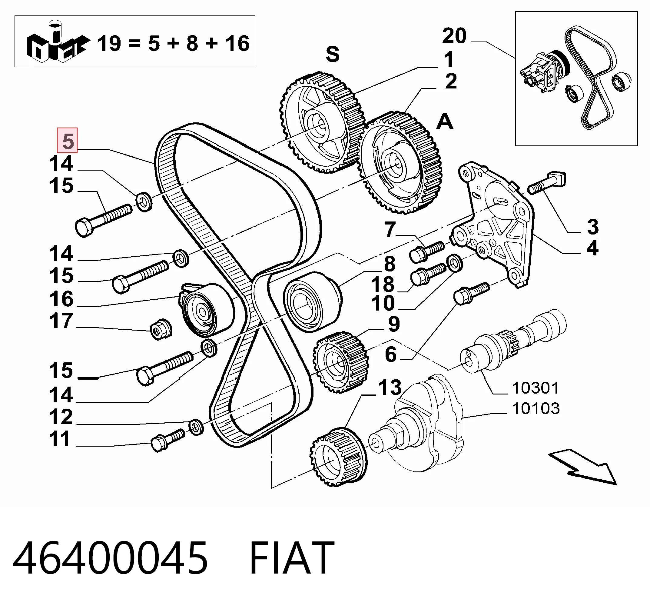 Зубчастий ремінь Fiat Doblo I фургон (223) (2001 - 2010) ціна, від 18.24 USD