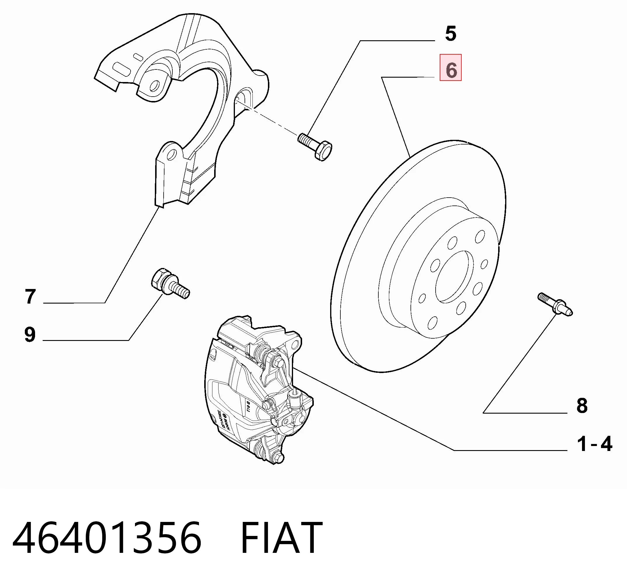 46401356 Fiat/Alfa/Lancia Гальмо дискове переднє
