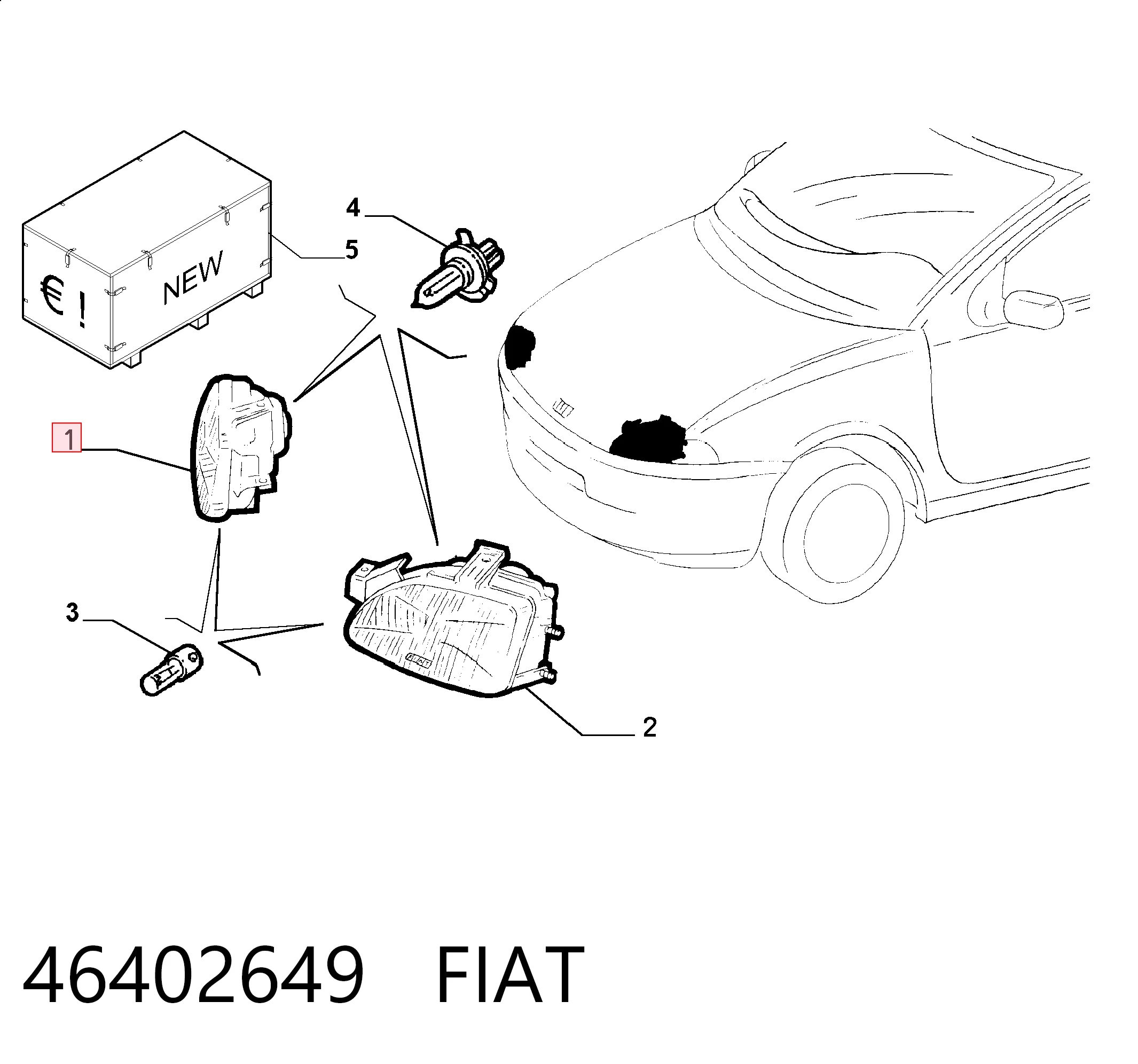 Фара правая Fiat Punto I хетчбек (176) (1993 - 1999) ціна, від 25.46 USD