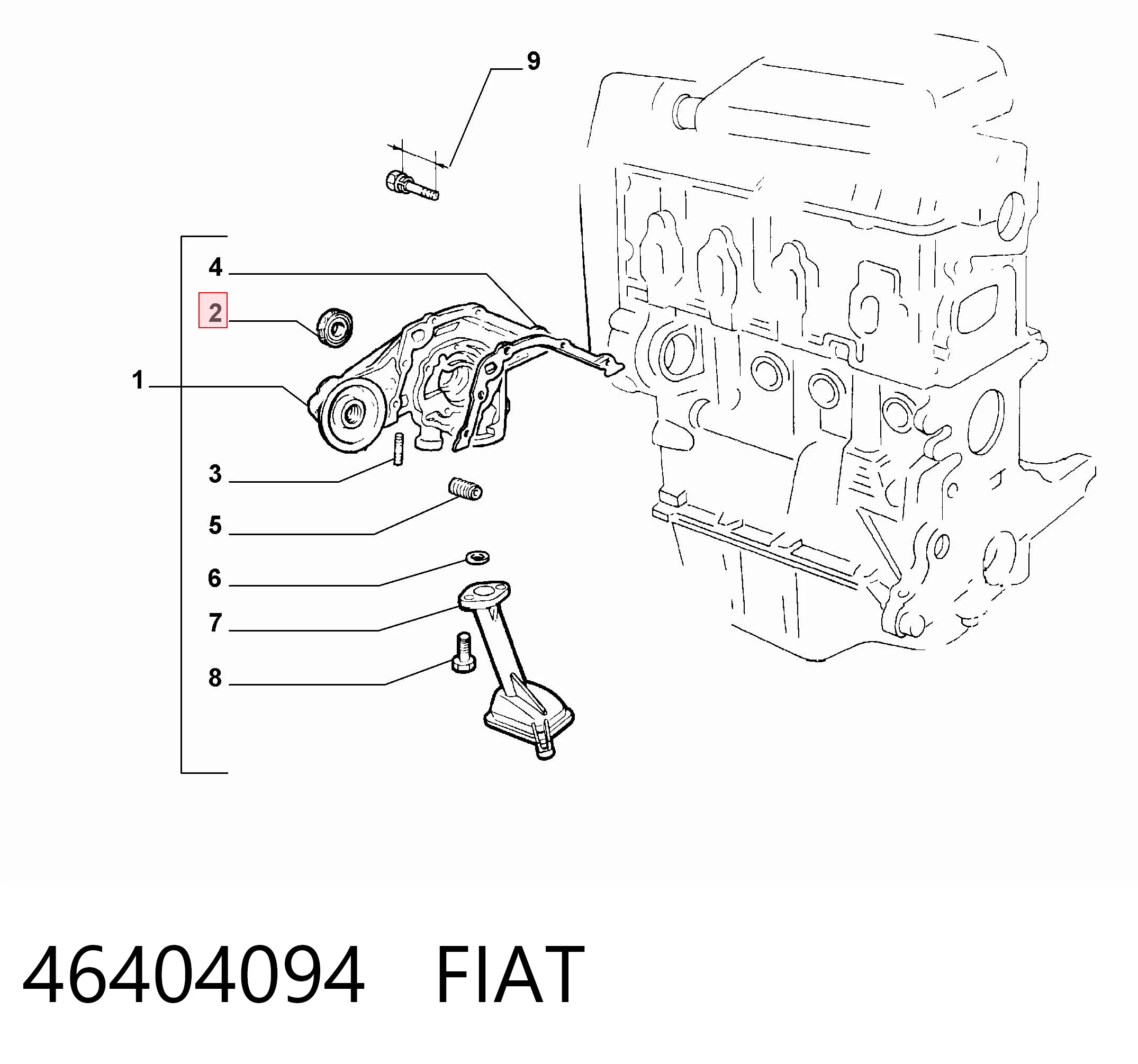 Купити 46404094 Chrysler Сальник коленвала передній