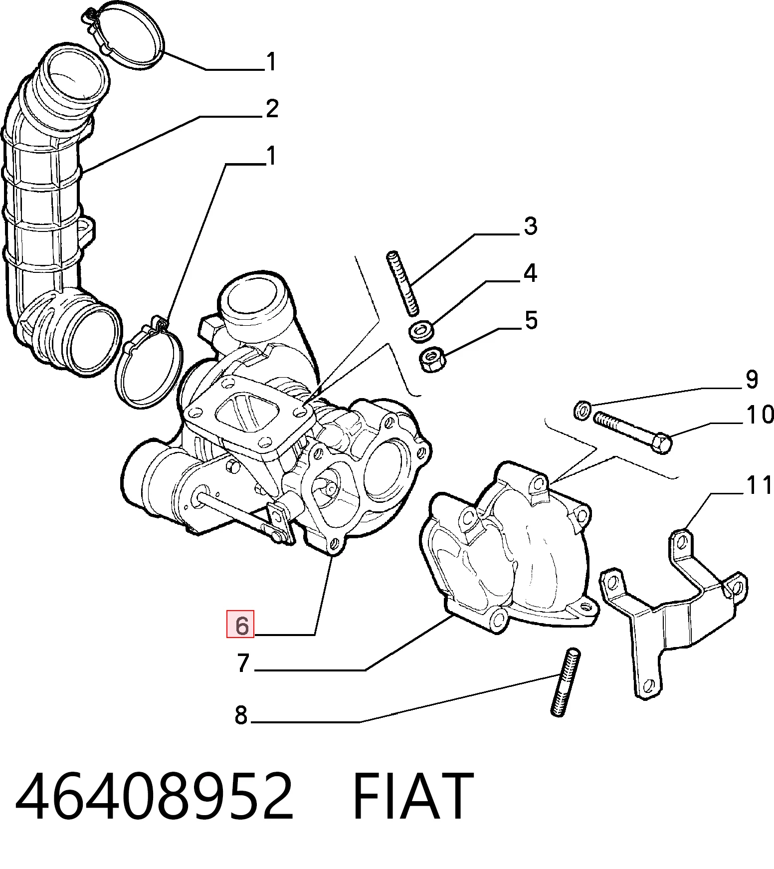 Турбокомпресор Fiat Punto I