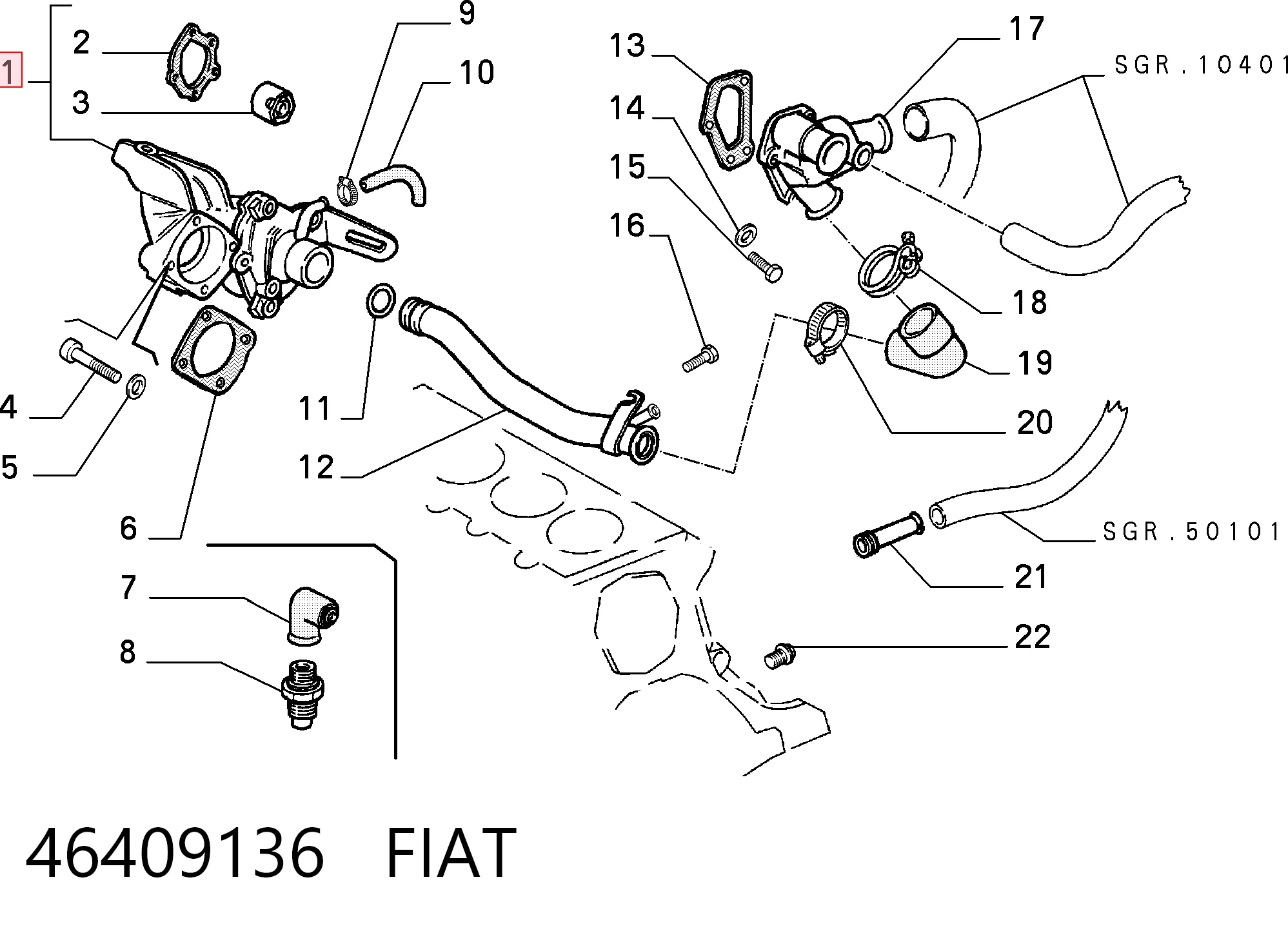 Помпа охолодження Fiat Fiorino фургон (146 Uno) (1988 - 2001) ціна, від 46.23 USD