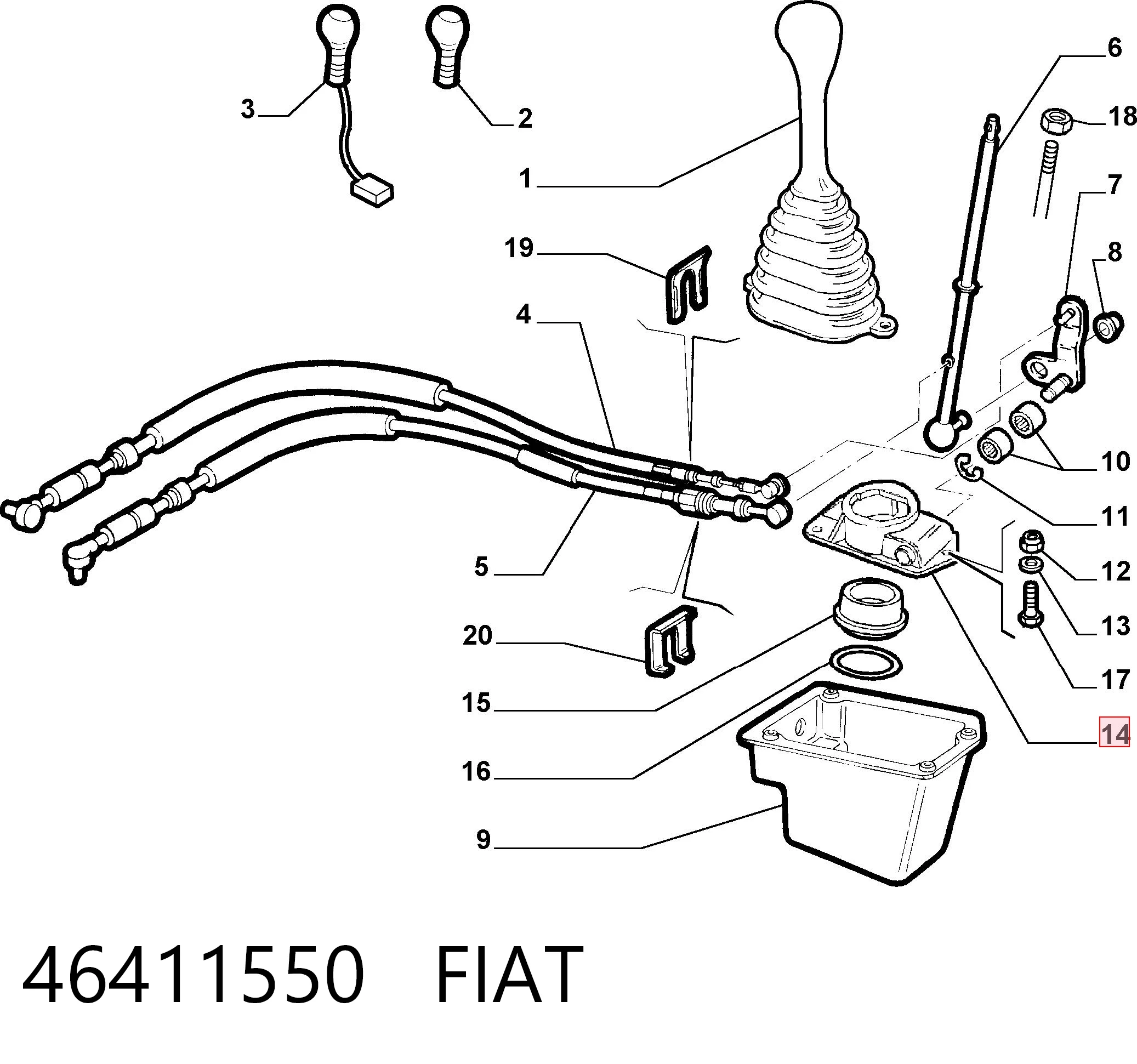 46411550 Fiat/Alfa/Lancia Ремкомплект куліси перемикання передач