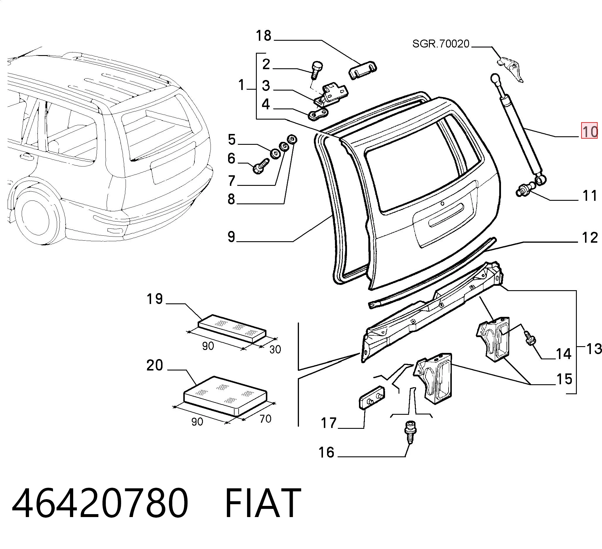 Амортизатор двері задньої AND 42827069 ціна, від 8.26 USD
