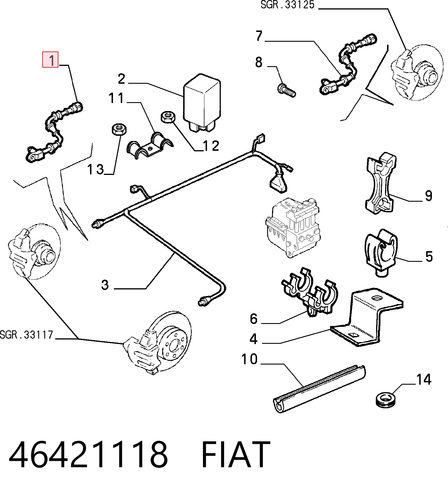 Датчик АБС на Fiat Tempra  159