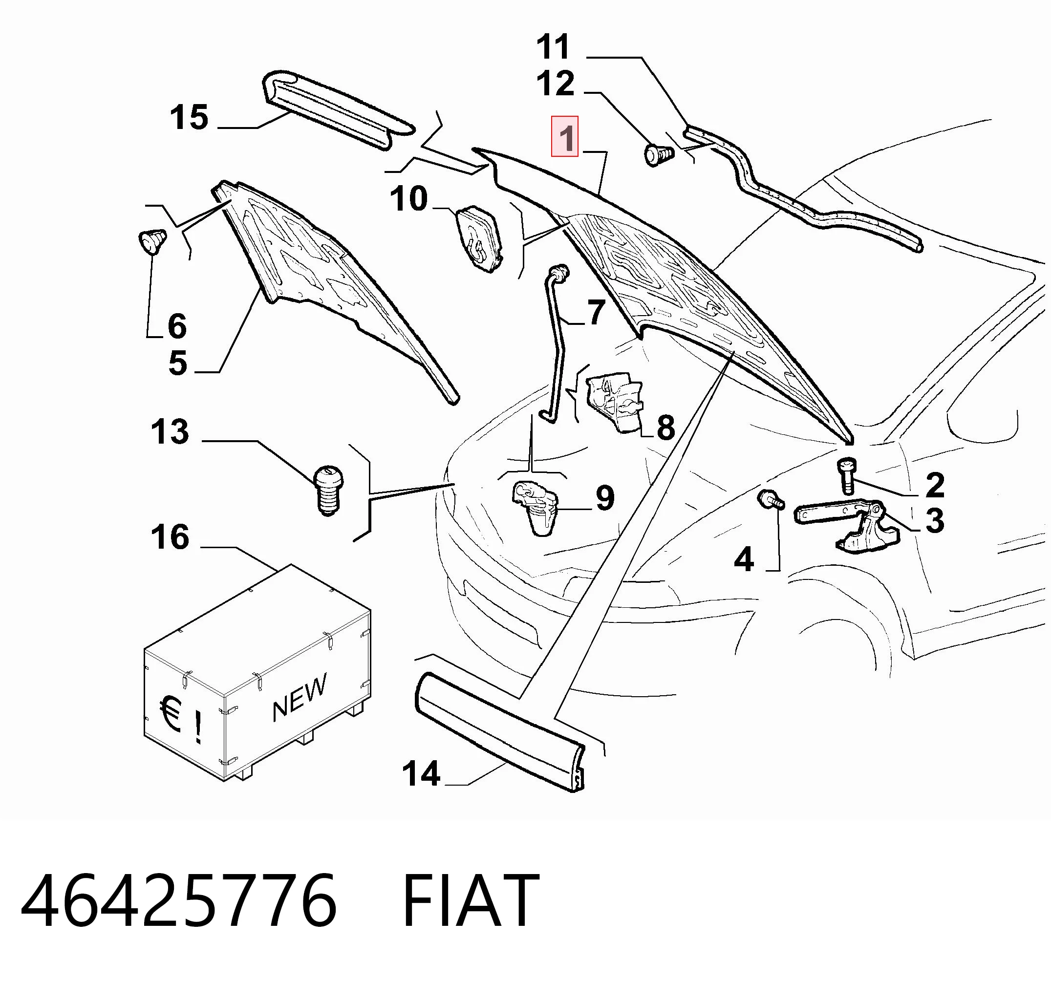 Капот Fiat Punto I хетчбек (176) (1993 - 1999) ціна, від 164.70 USD