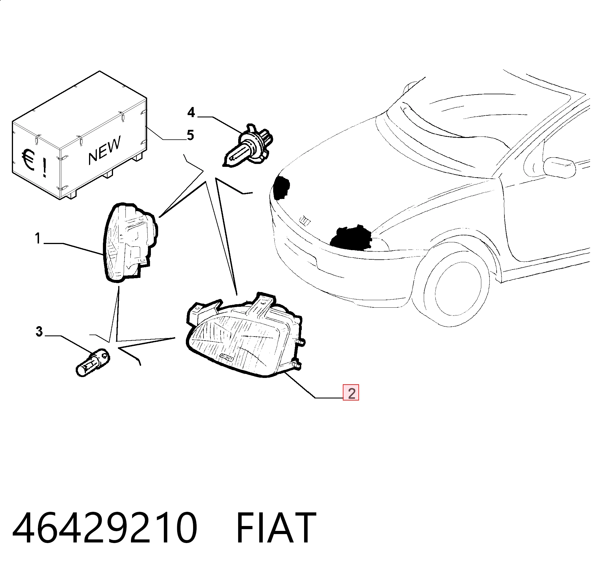 Фари Fiat Punto I хетчбек (176) (1993 - 1999) ціна, від 40.66 USD