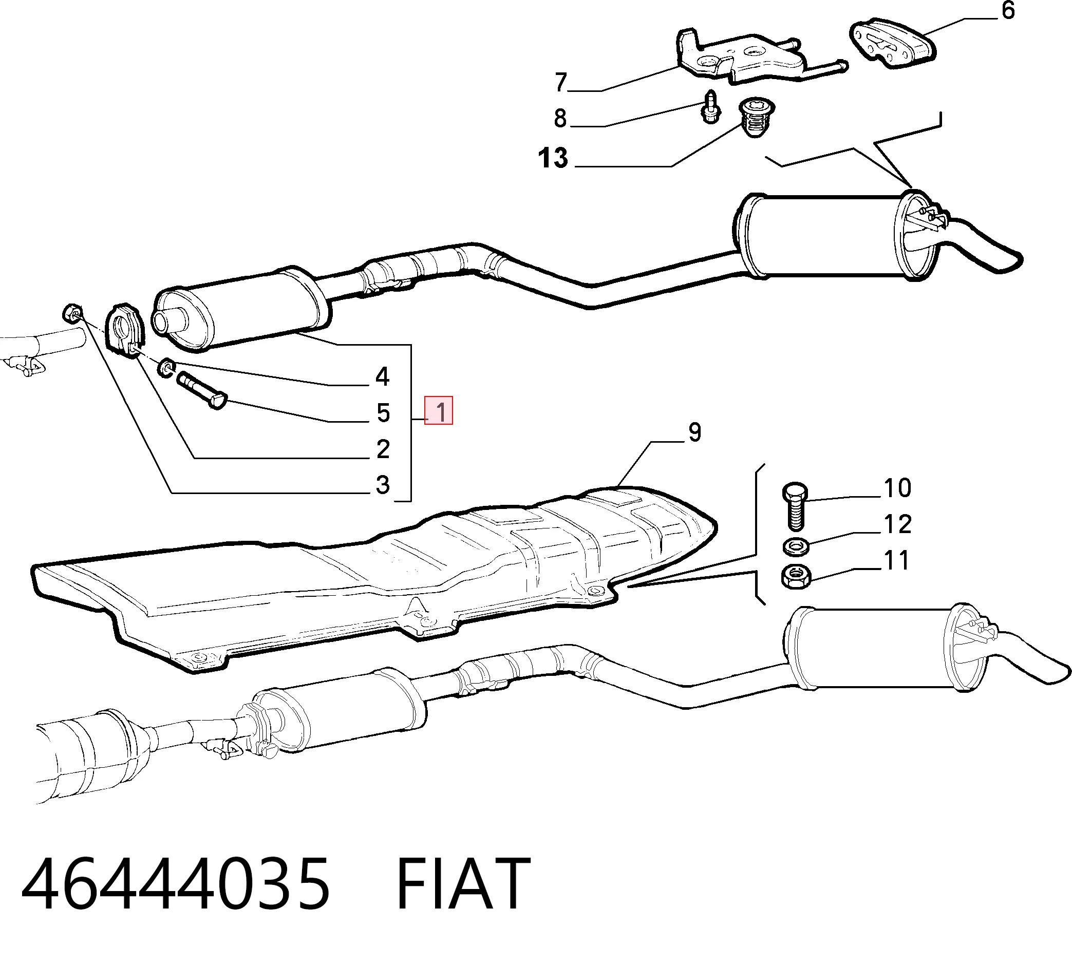 Купити Глушник, задня частина Fiat Punto I 176