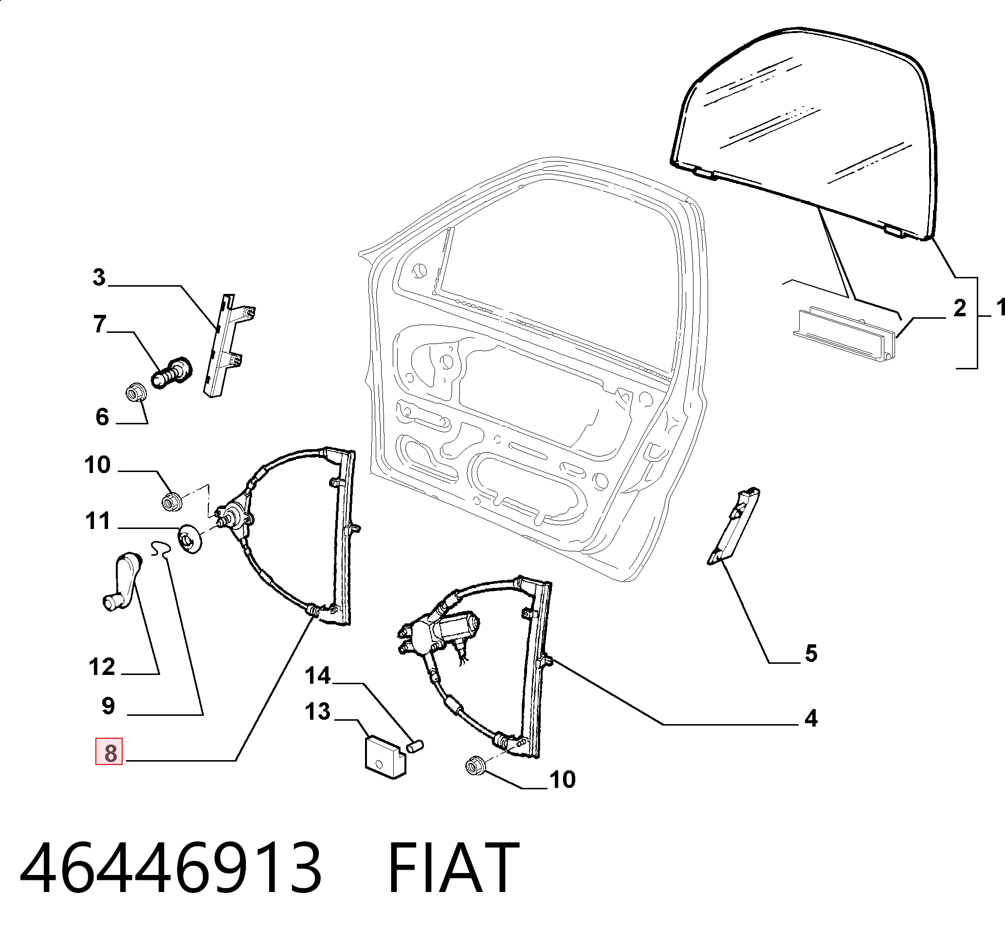 Склопідйомник з електродвигуном Fiat Albea седан (172) (2002 - 2011) ціна, від 65.67 USD