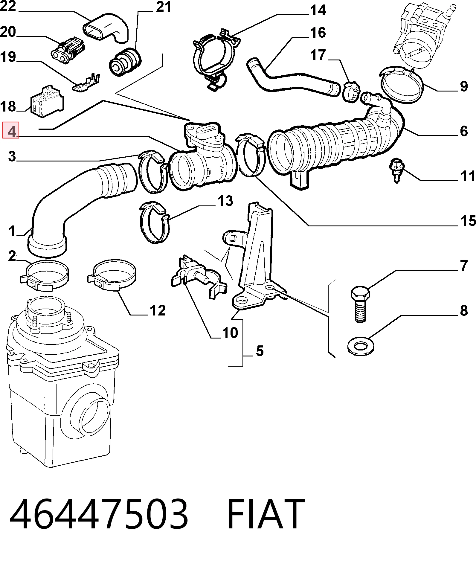 46447503 Fiat/Alfa/Lancia Датчик витрати повітря