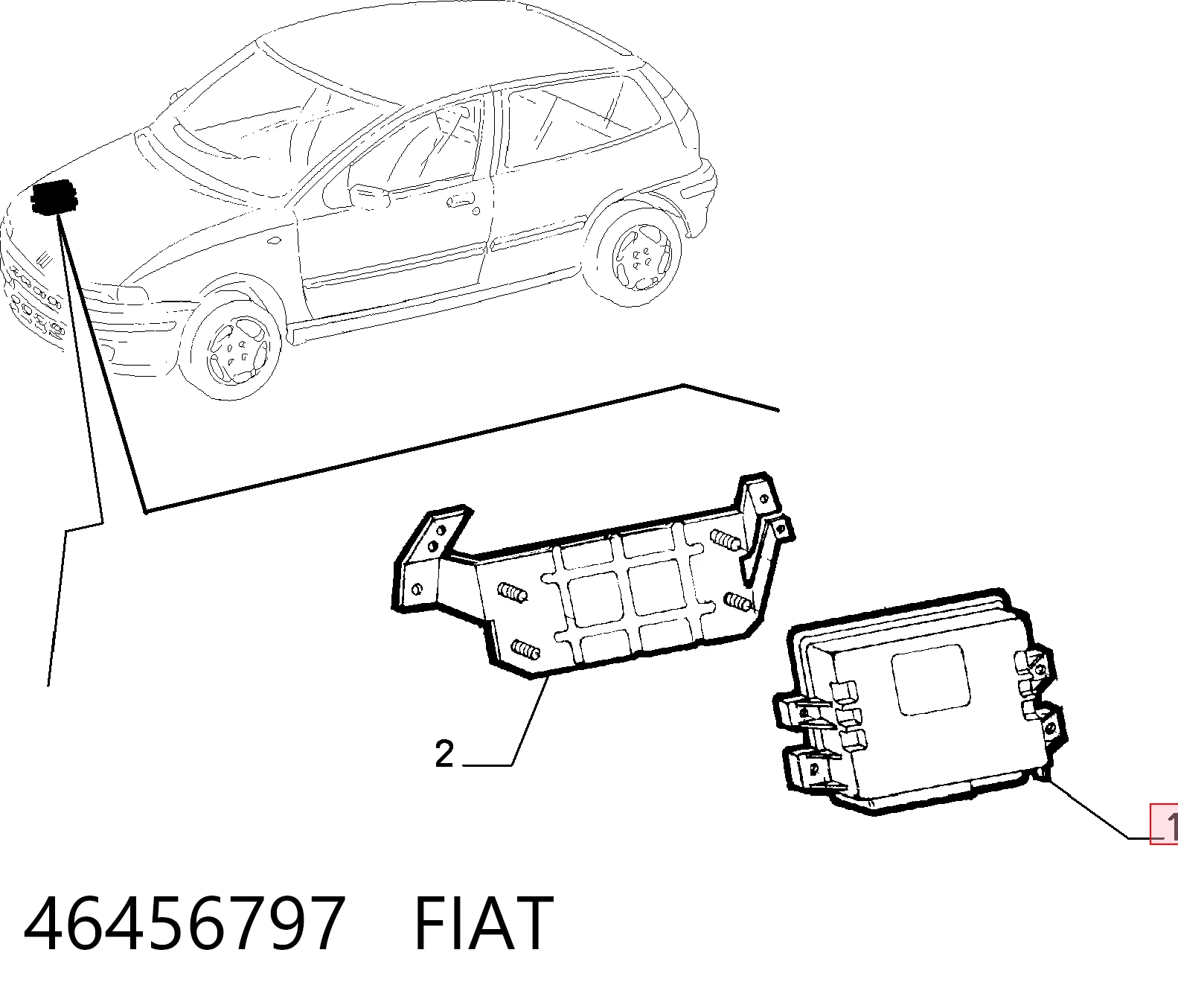 Блок електронного управління на Fiat Punto I 176