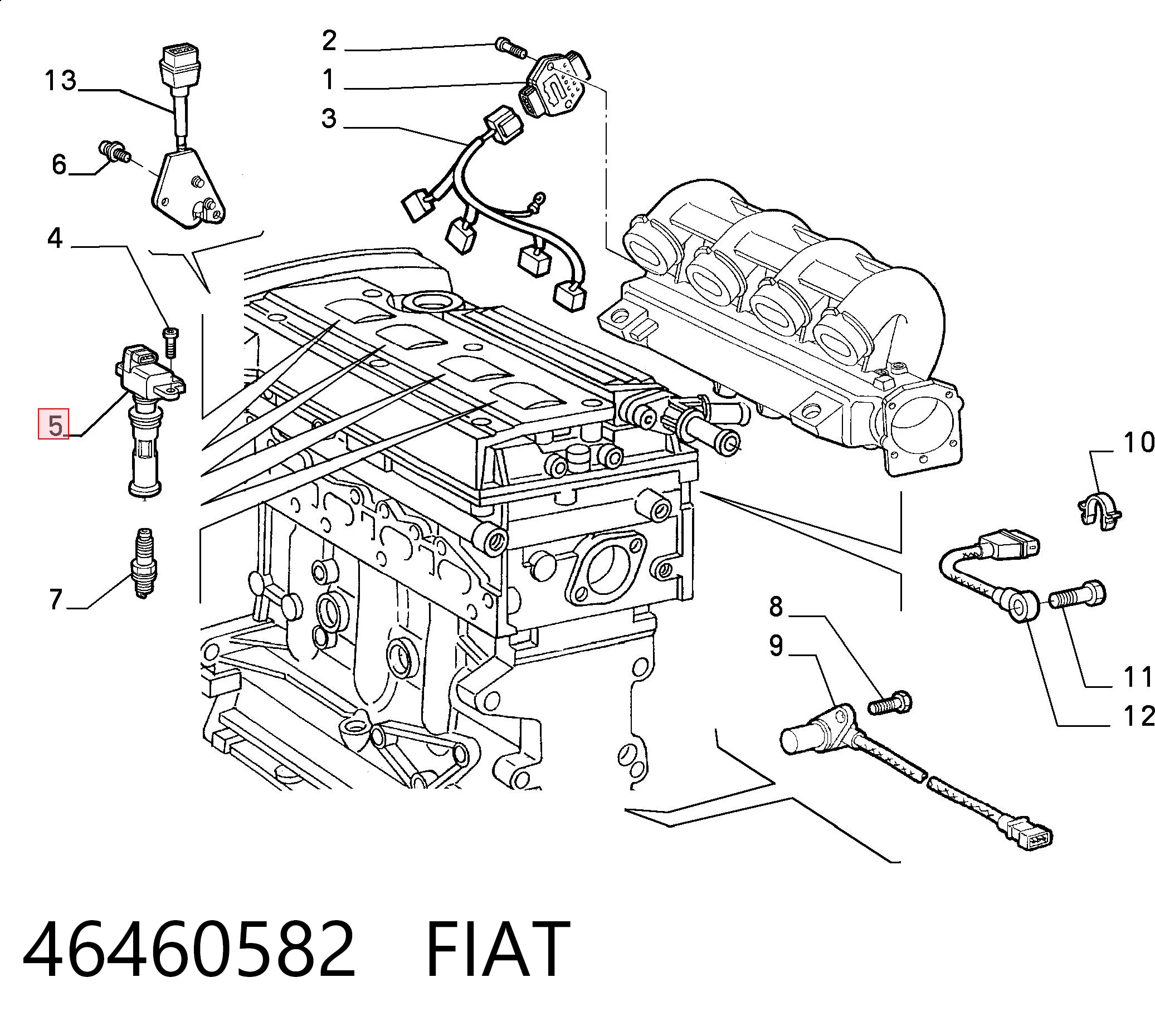 46460582 Fiat/Alfa/Lancia Котушка запалювання