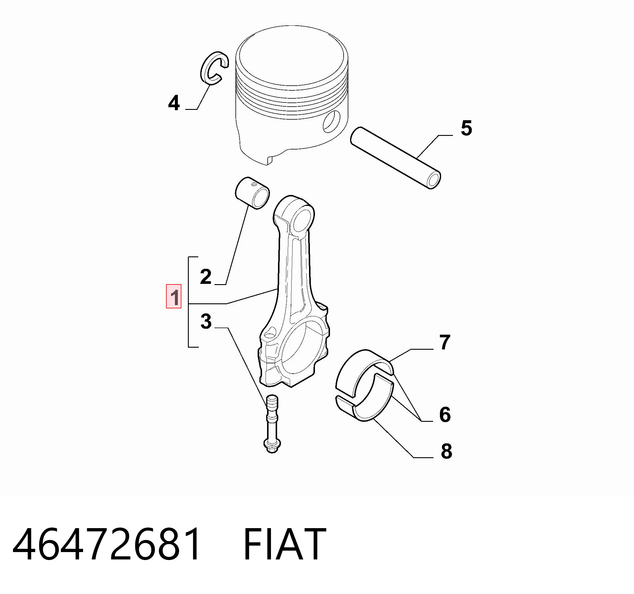 Шатун поршня ДВЗ Engitech ENT072023 ціна, від 65.02 USD