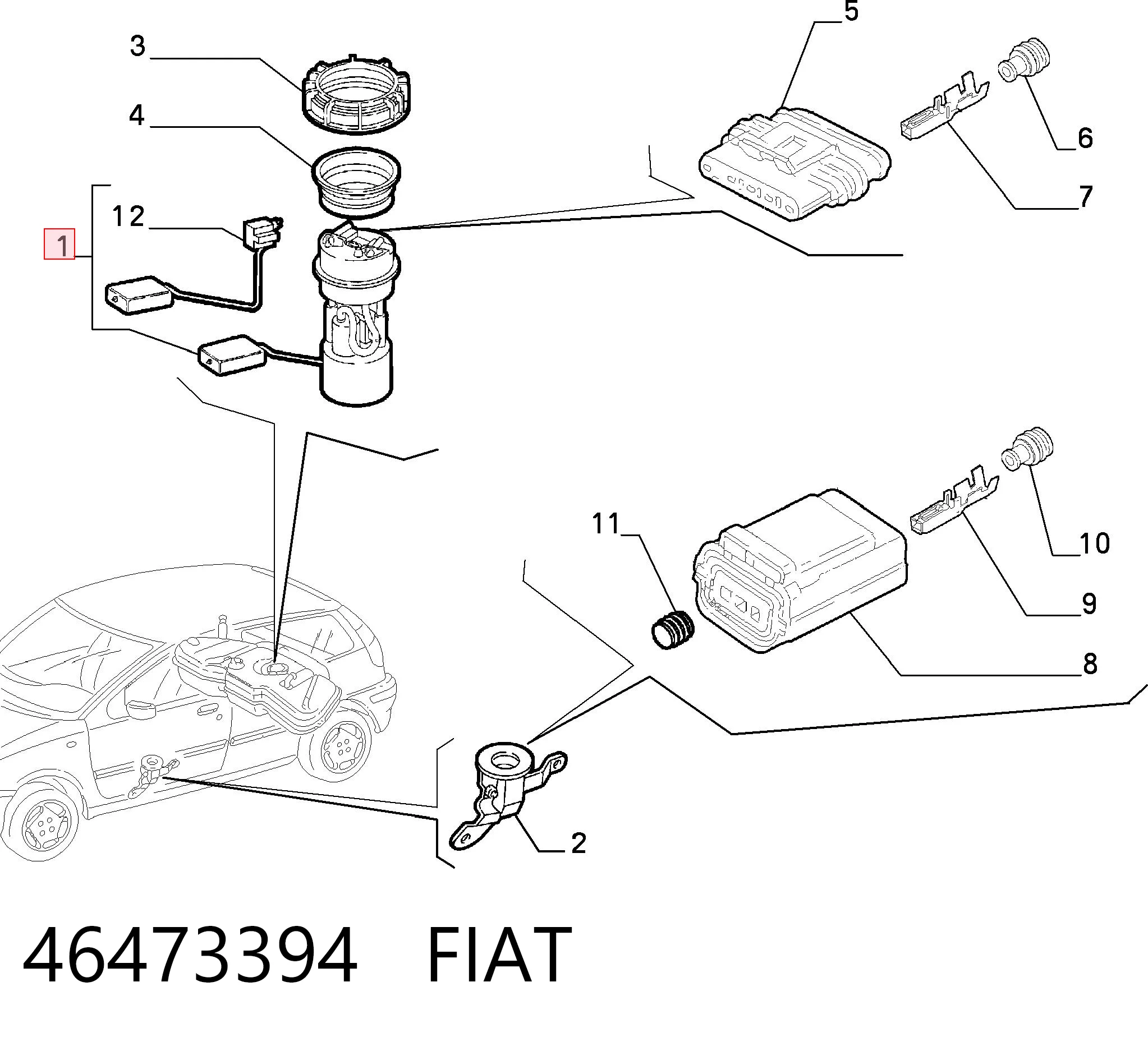 46473394 Fiat/Alfa/Lancia Електробензонасос