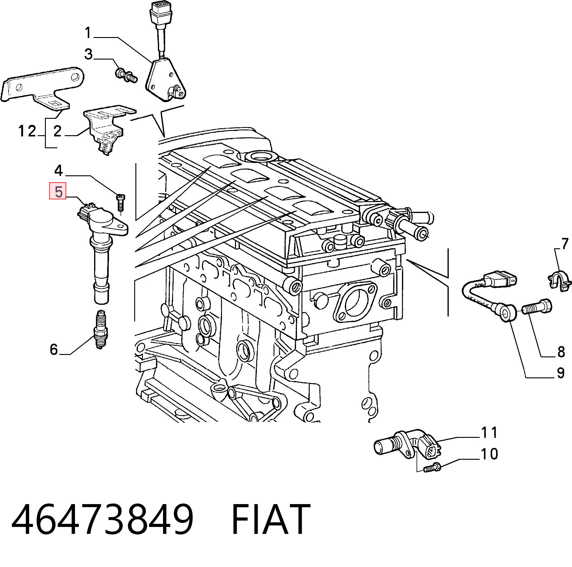 46473849 Fiat/Alfa/Lancia Котушка запалювання