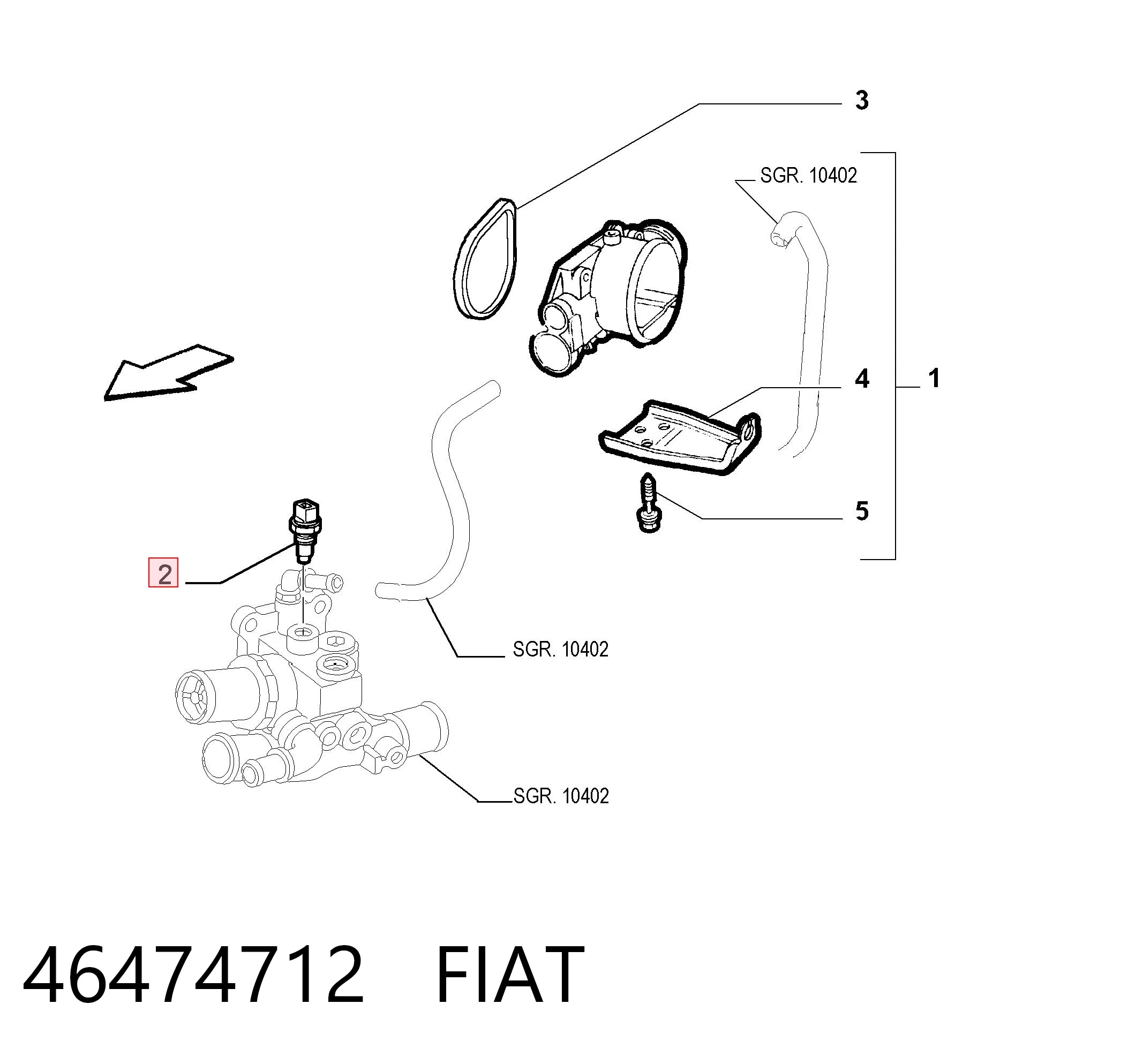 46474712 Fiat/Alfa/Lancia Покажчик температури охолоджуючої рідини