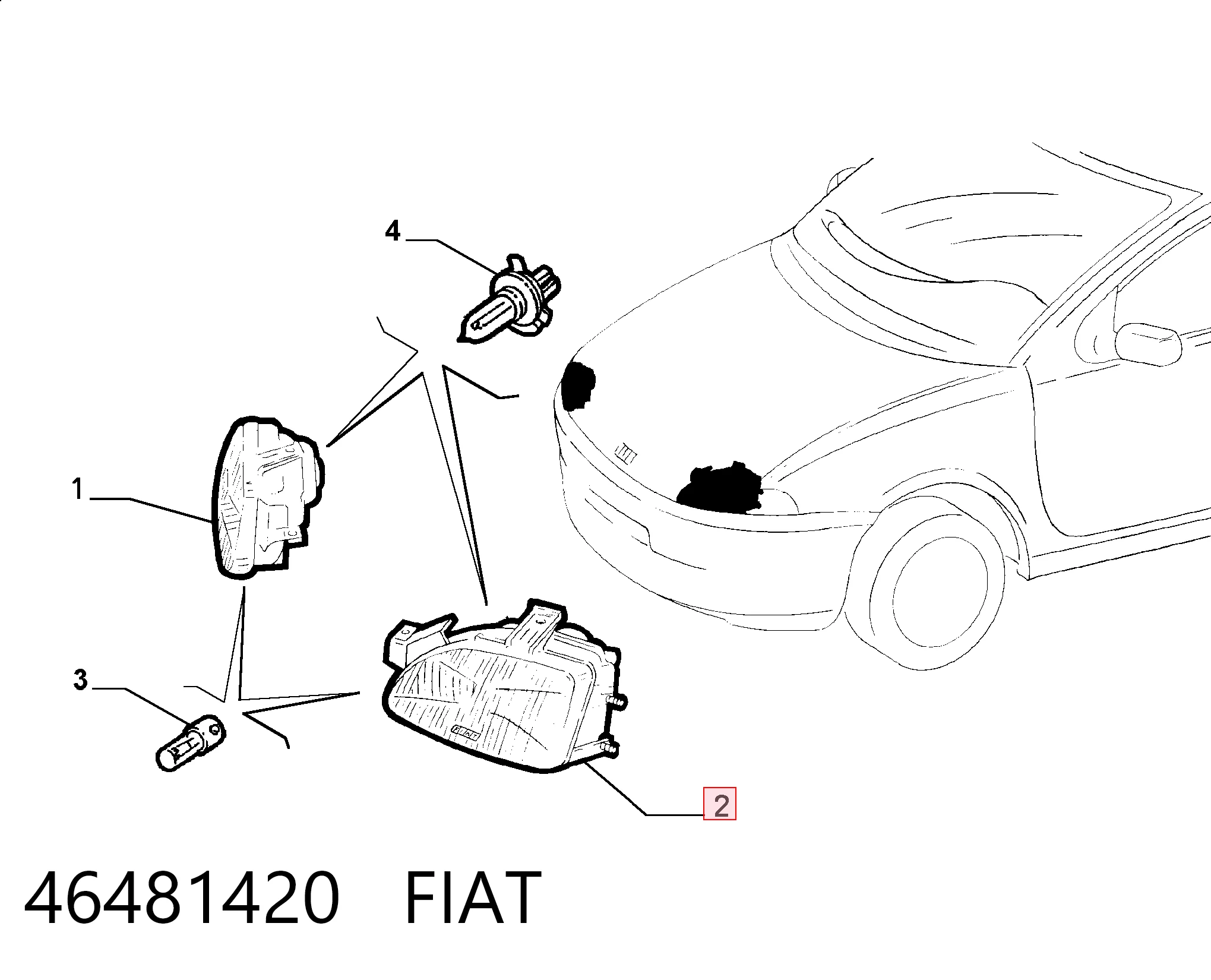  Фара ліва Fiat Punto 1