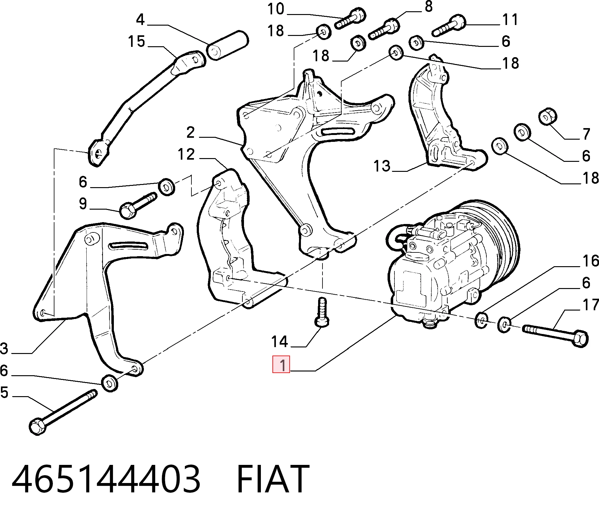 Купити Компресор кондиціонера Fiat Punto I 176