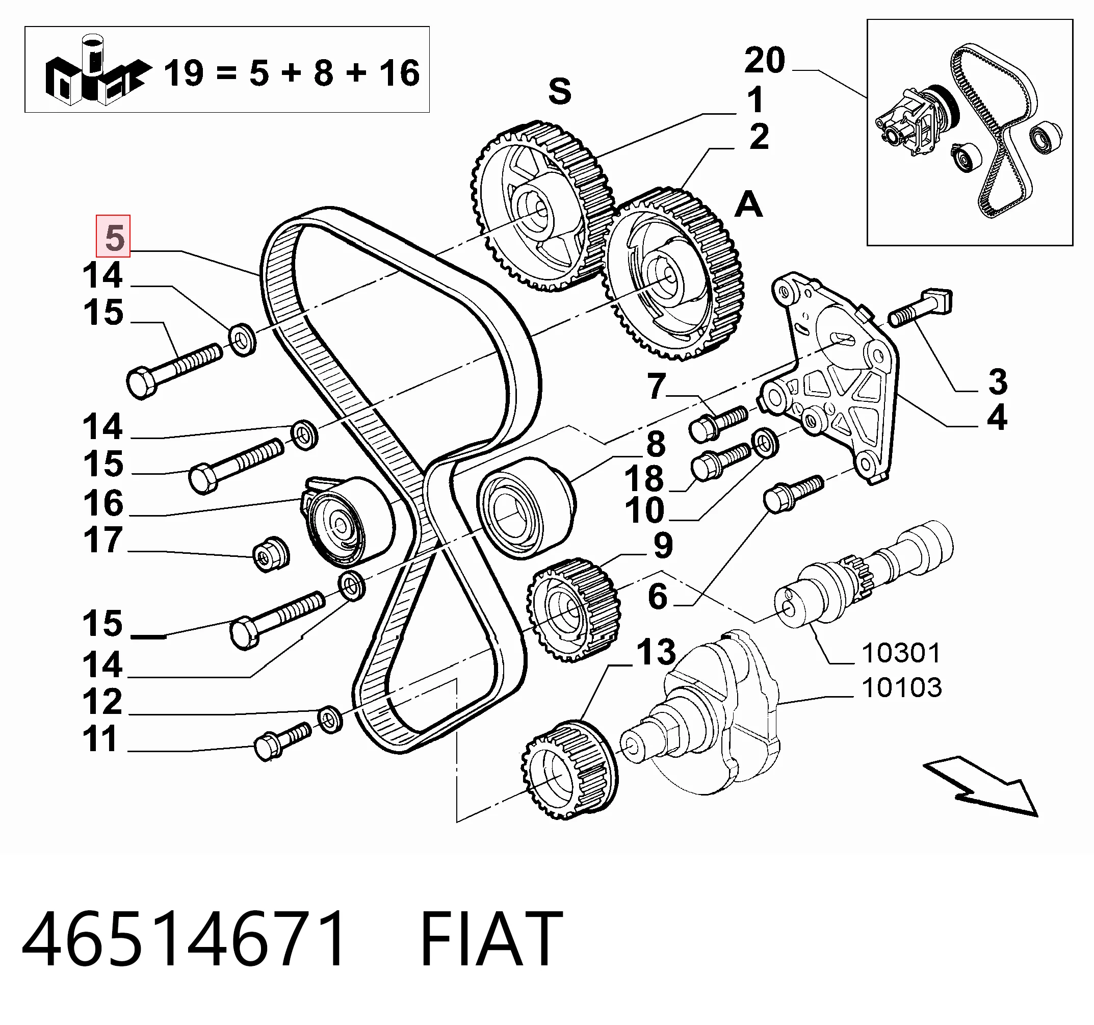 Купити Ремінь ГРМ Fiat Doblo I 223