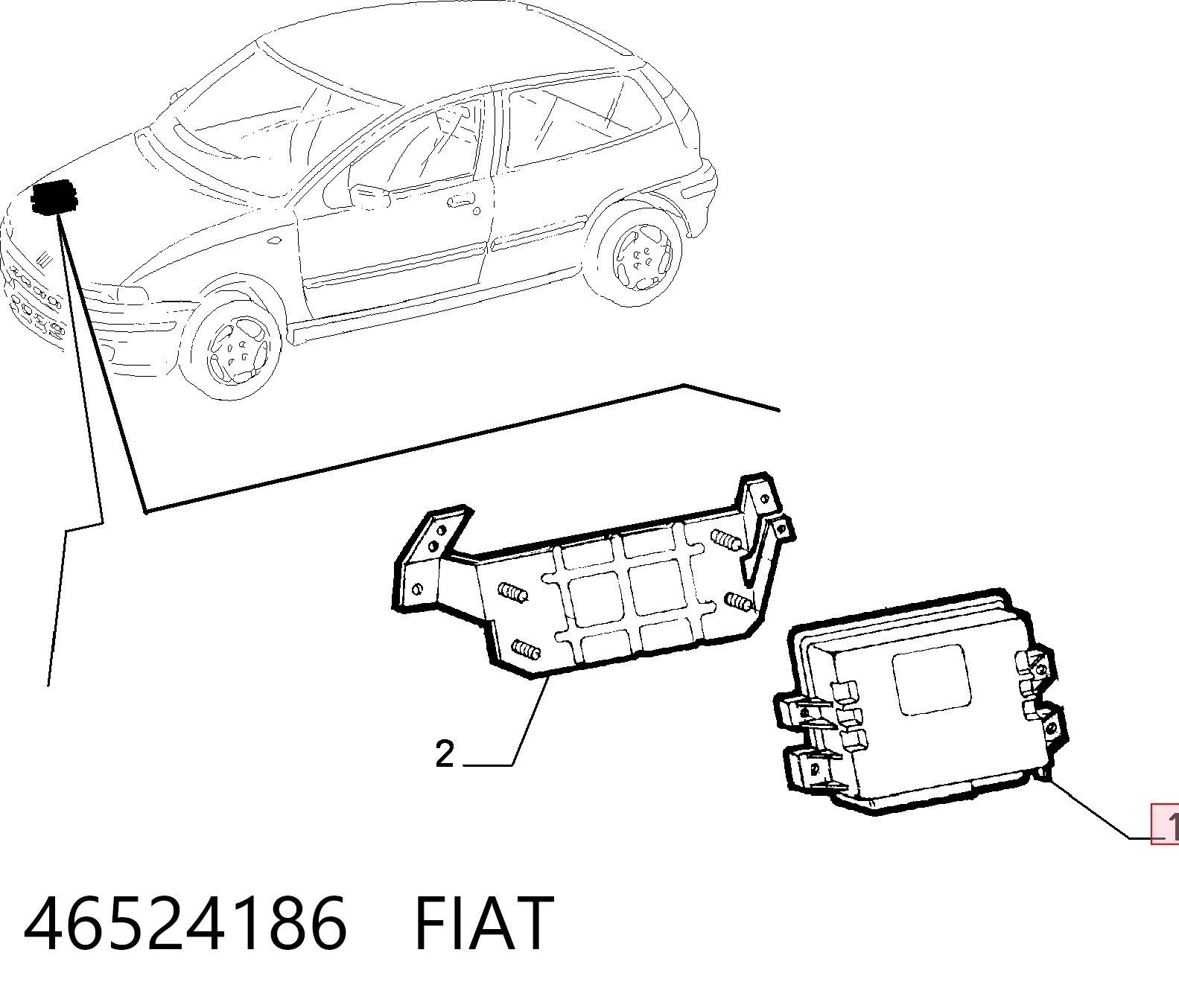  Електронний блок керування двигуном Fiat Punto 1