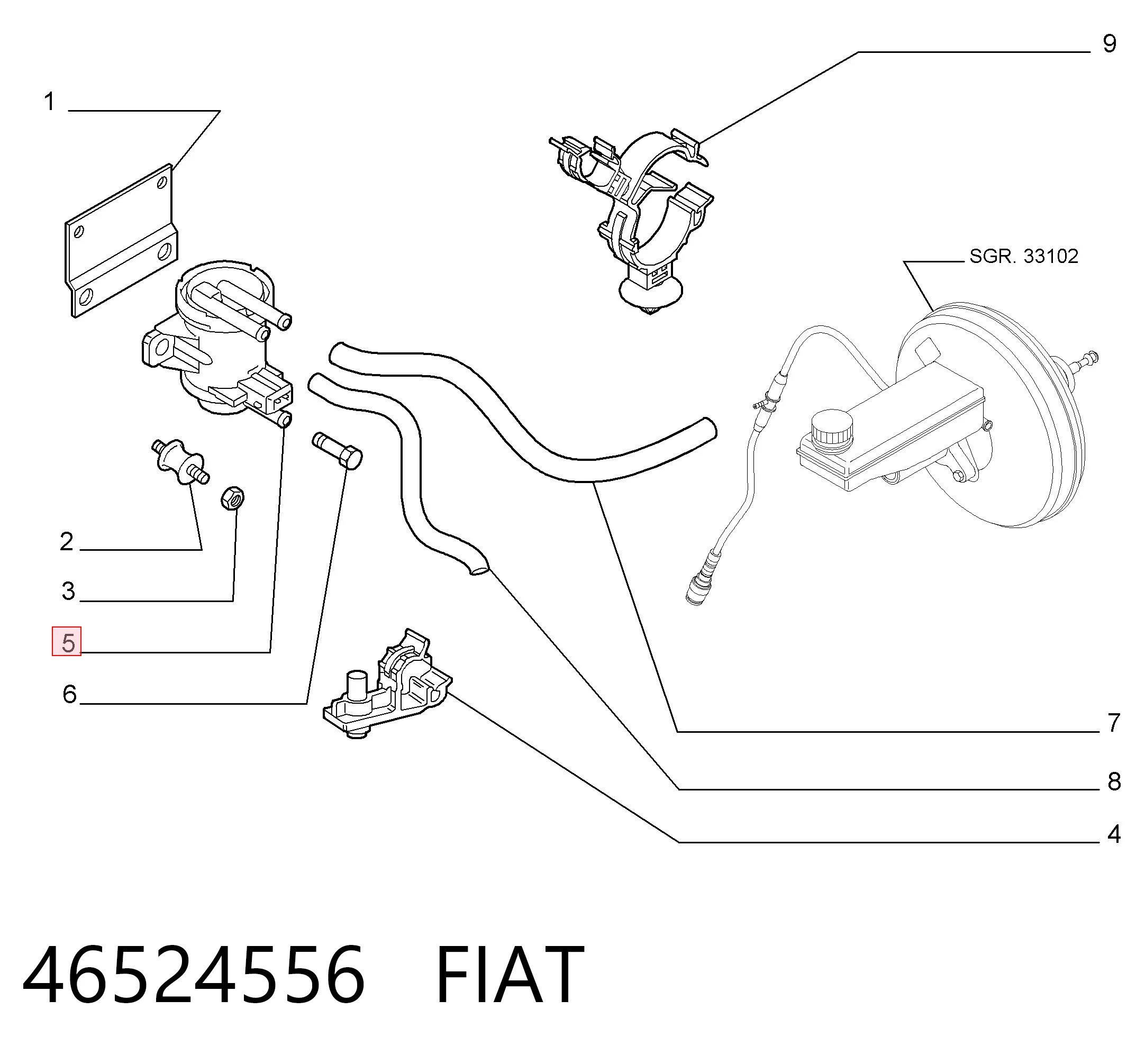46524556 Fiat/Alfa/Lancia Клапан перетворювач тиску наддуву (соленоїд)
