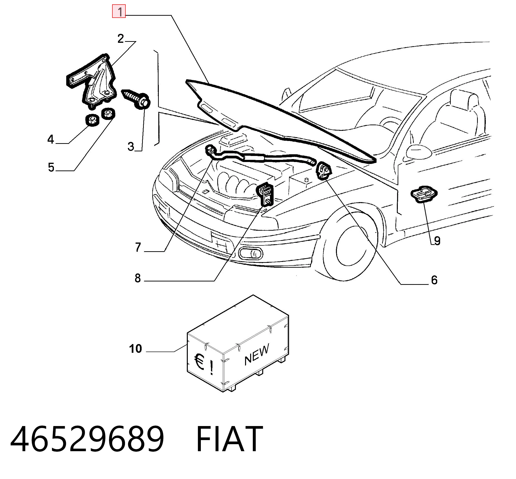 Капот на Fiat Brava  182