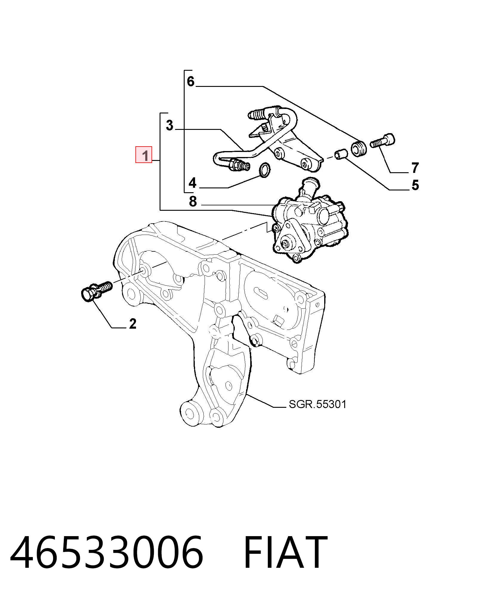 46533006 Fiat/Alfa/Lancia Насос гідропідсилювача