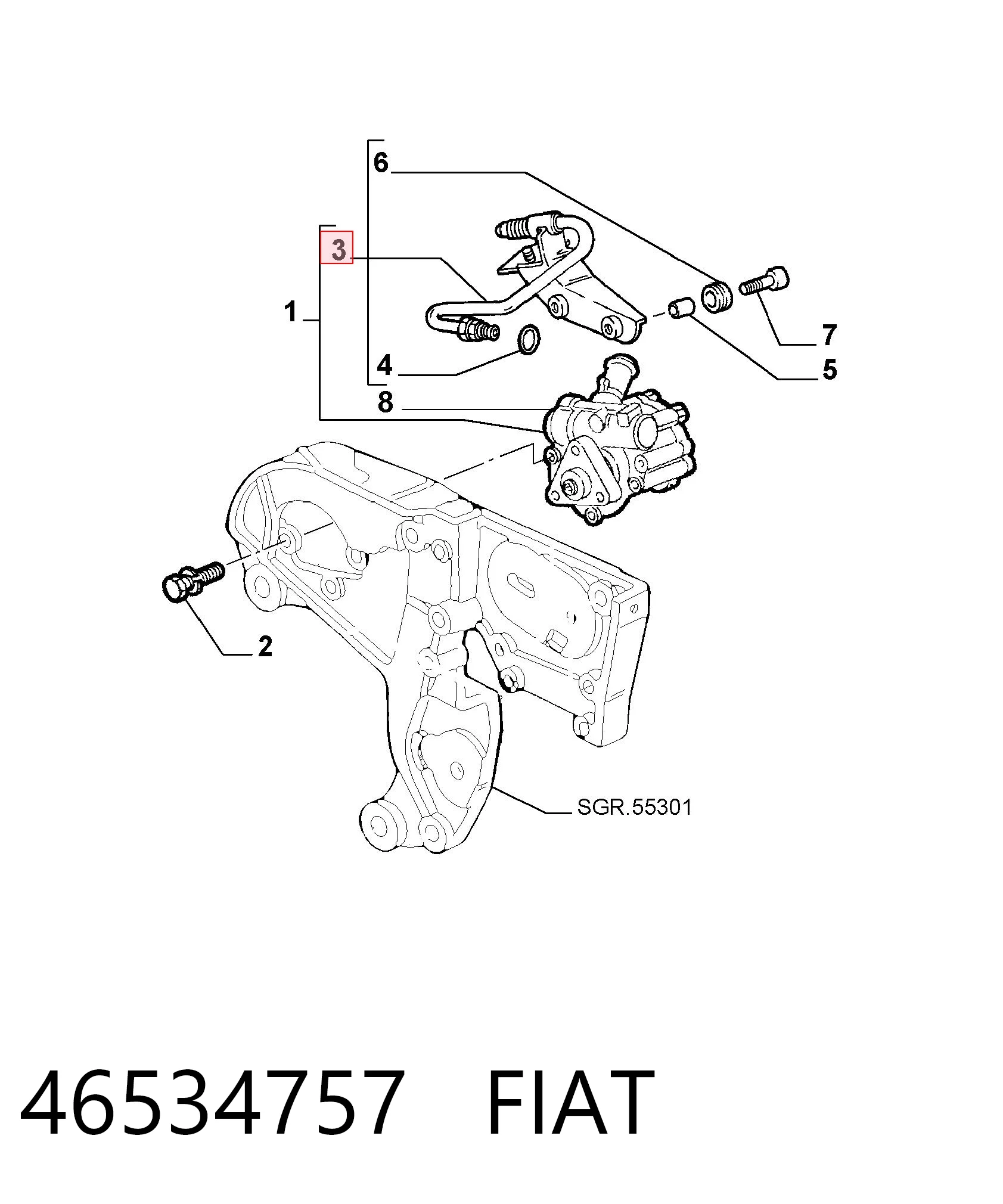 46534757 Fiat/Alfa/Lancia Насос гідропідсилювача