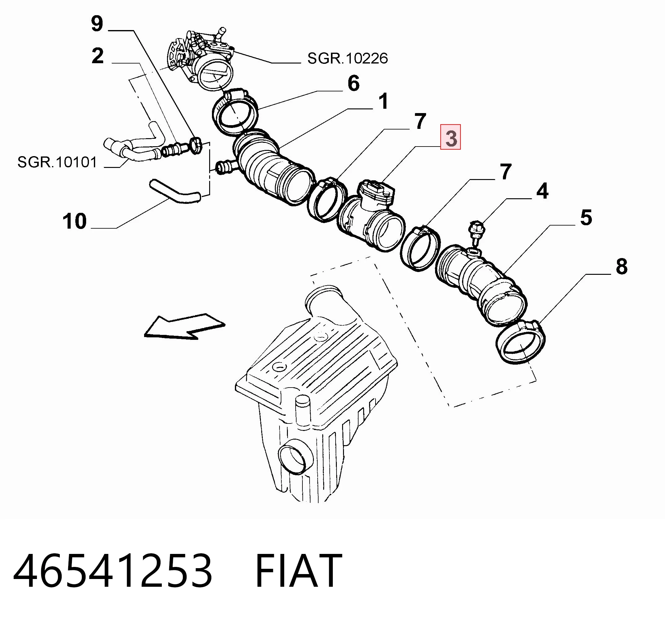 46541253 Fiat/Alfa/Lancia Датчик витрати повітря
