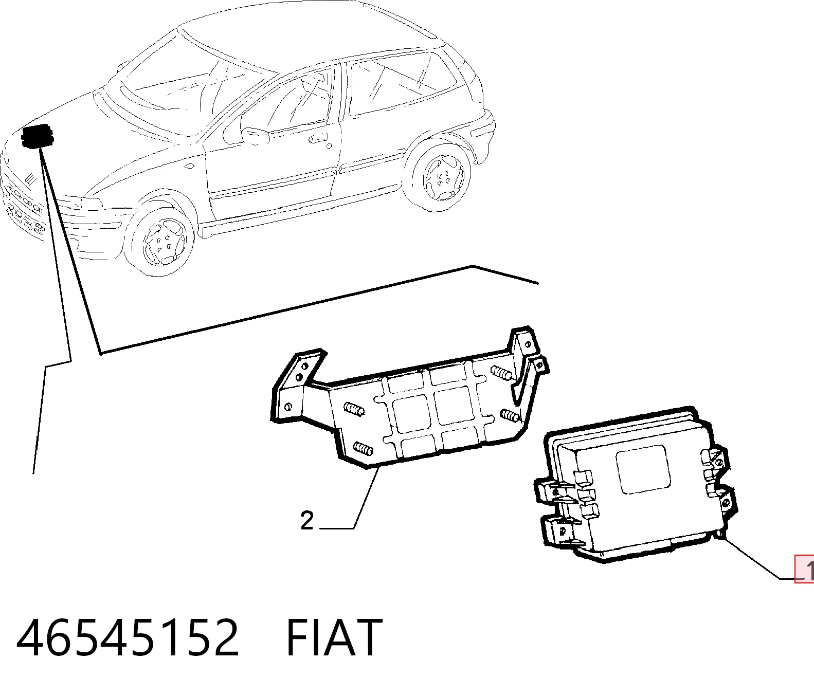 Блок електронного управління на Fiat Punto I 176