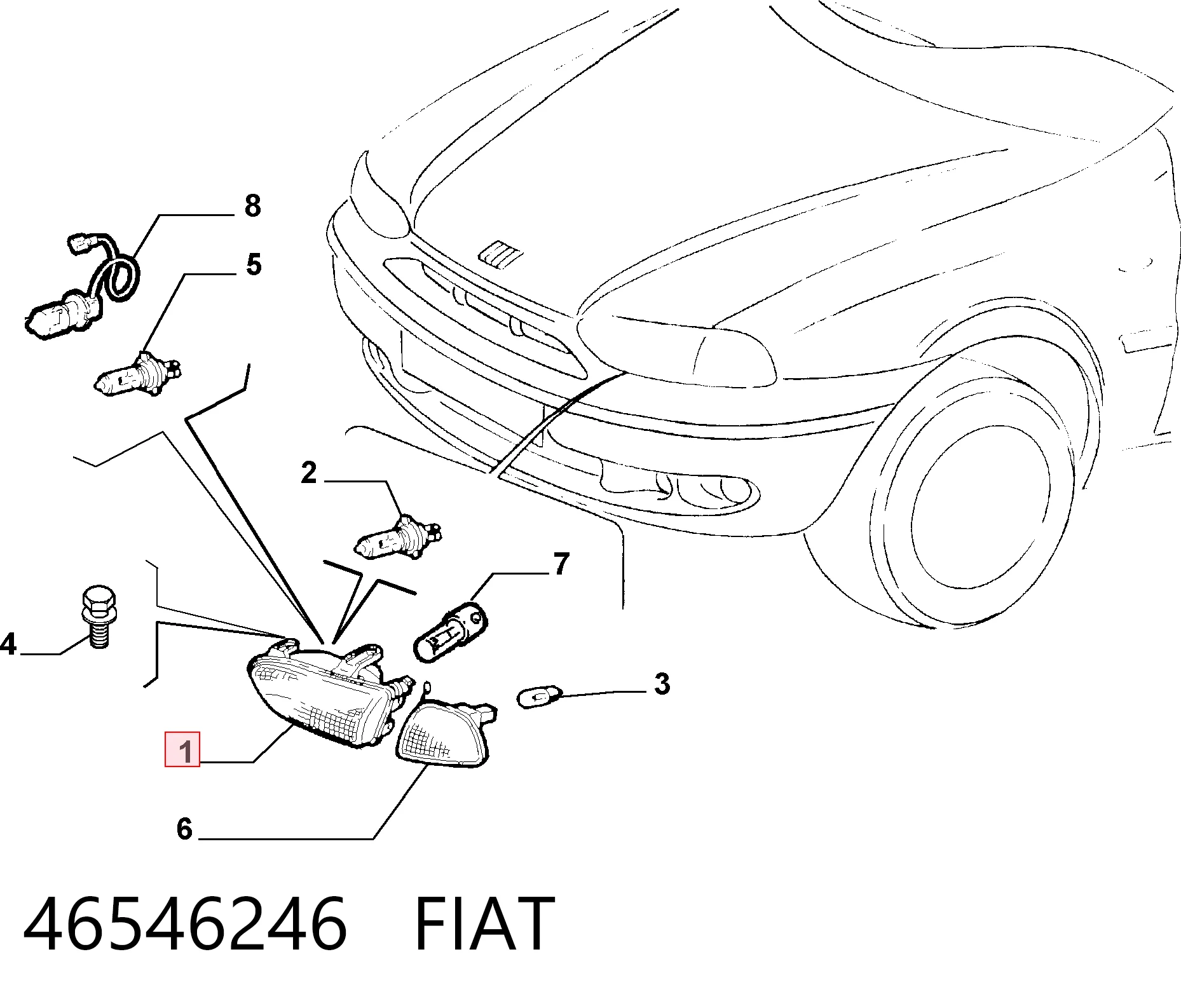 Основна фара - вставка на Fiat Albea  172