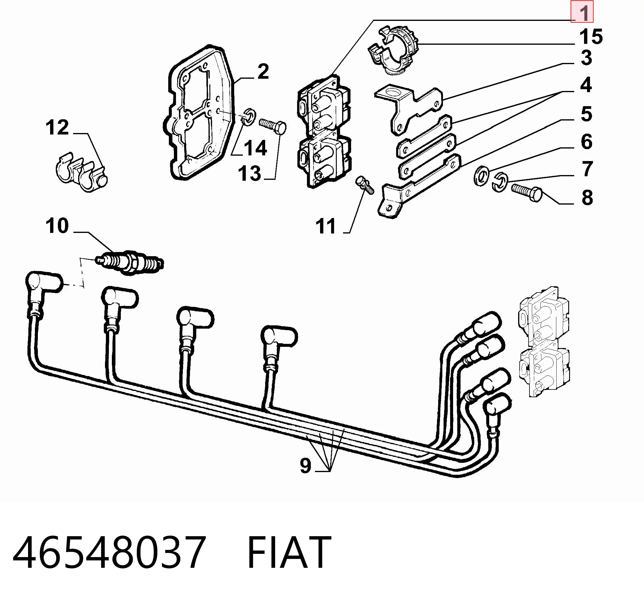 46548037 Fiat/Alfa/Lancia Котушка запалювання