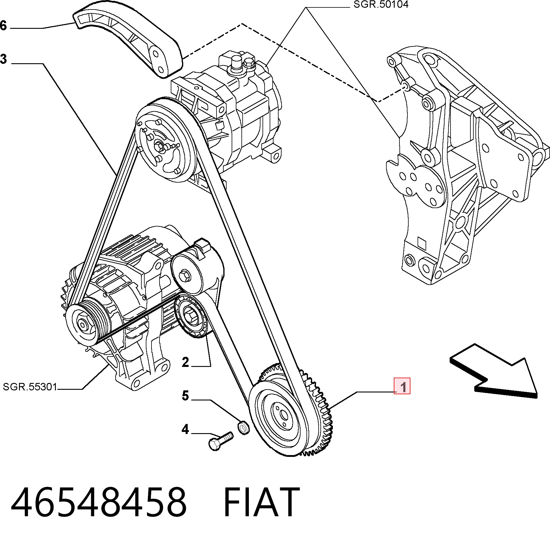  Шків колінвала Fiat Brava 