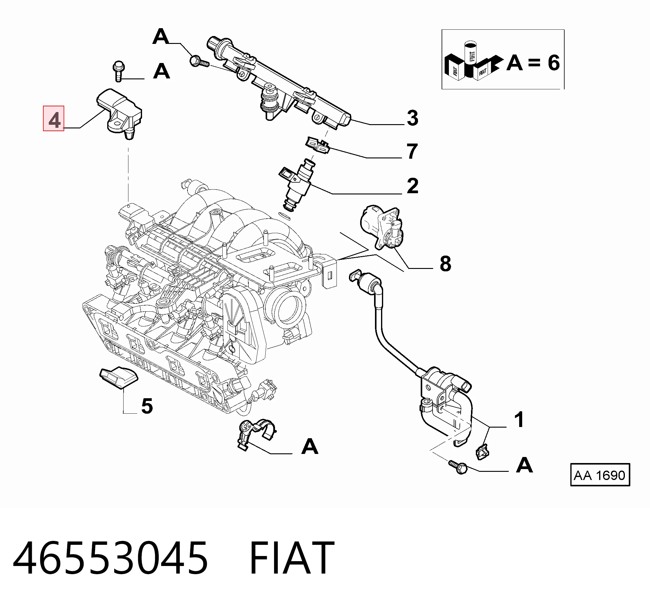  МАП Сенсор Fiat Bravo 1