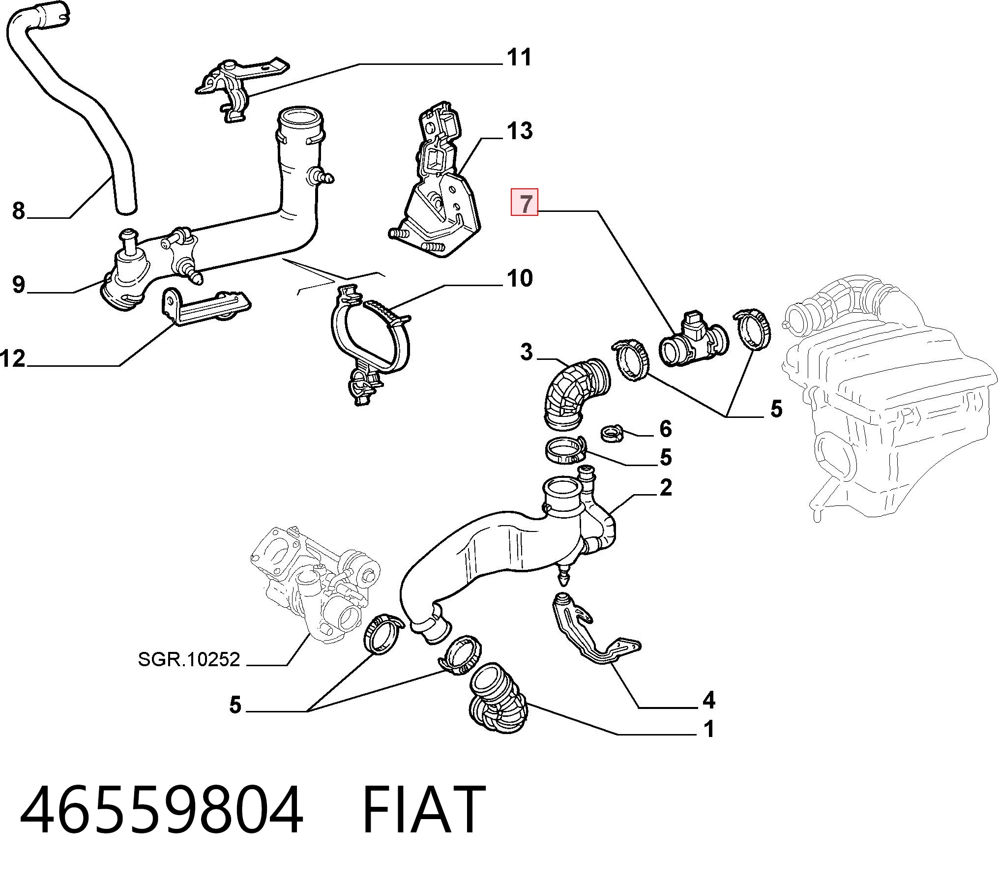 46559804 Fiat/Alfa/Lancia Датчик витрати повітря