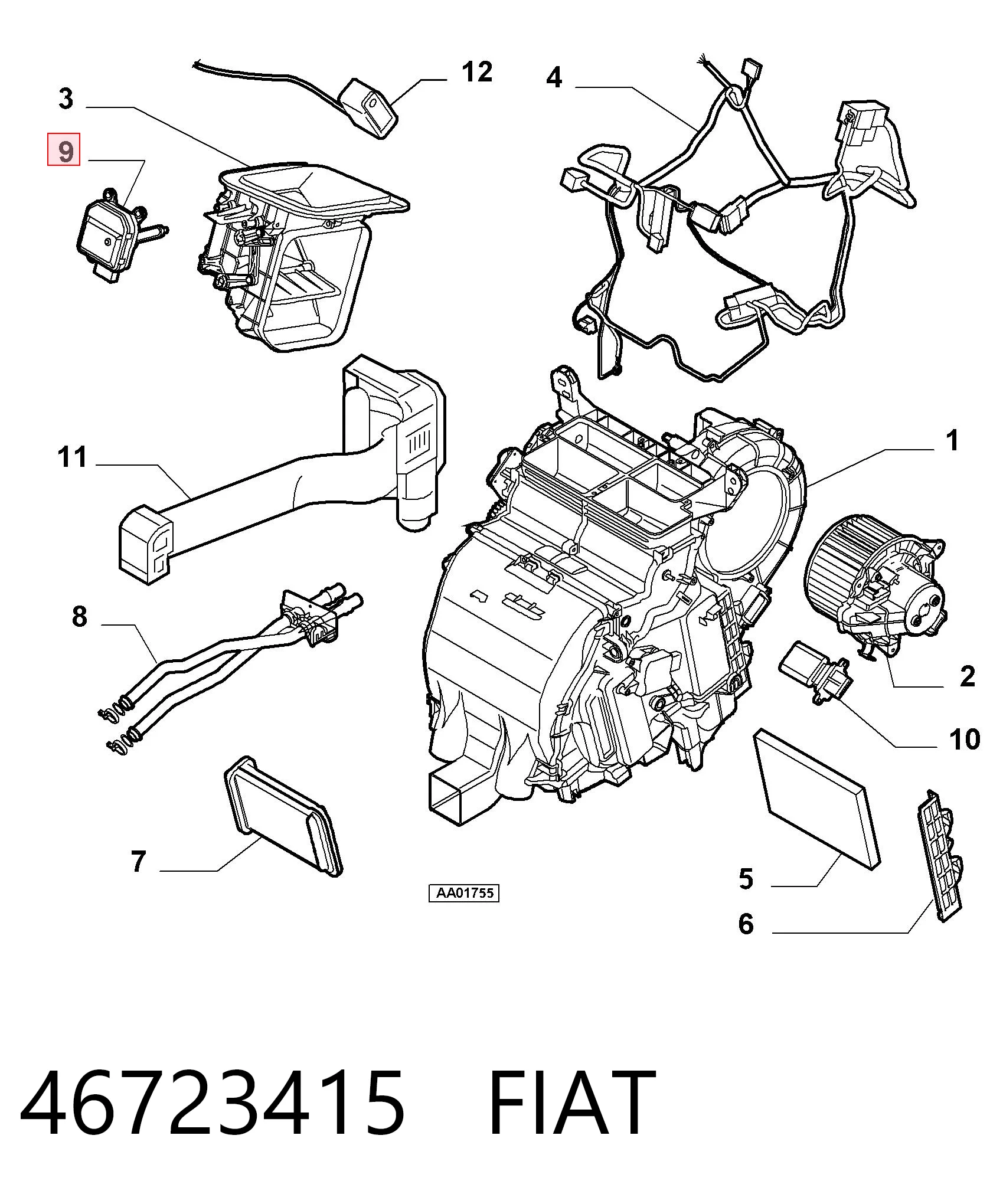Мотор заслінки печі на Fiat Stilo  192