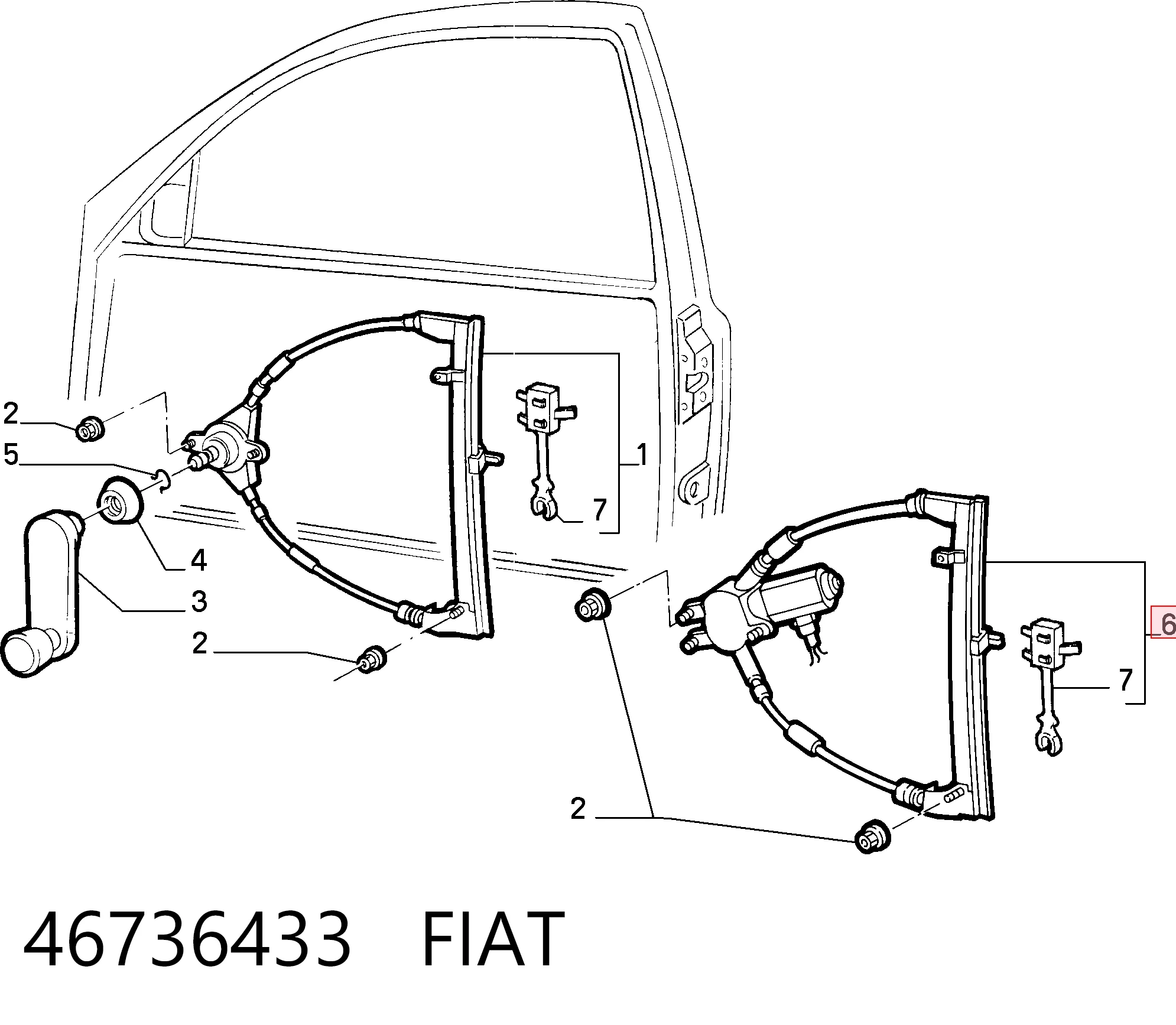 Склопідйомник з електродвигуном Fiat Punto I хетчбек (176) (1993 - 1999) ціна, від 86.40 USD