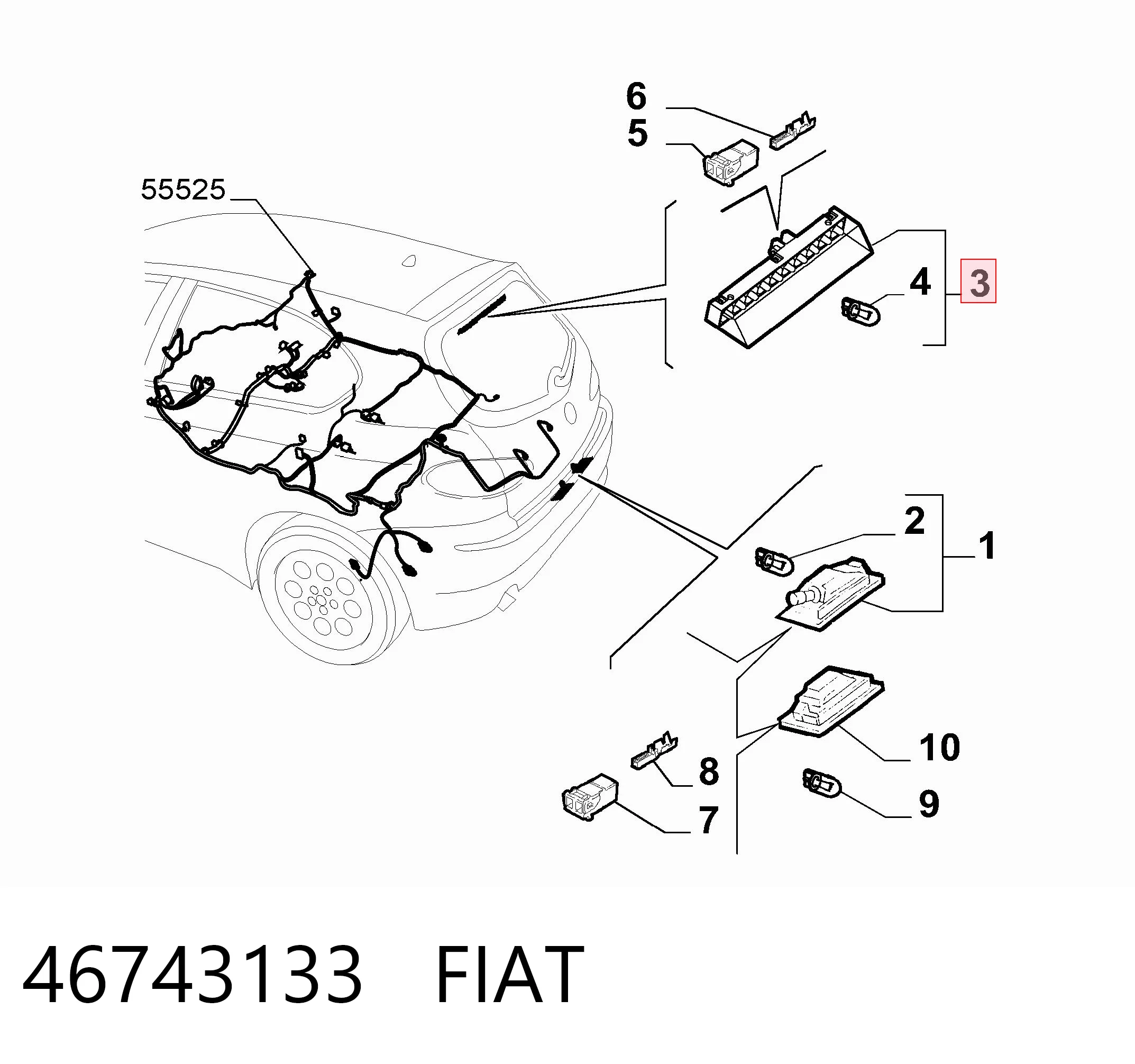 Стоп-сигнал заднього скла на Alfa Romeo 147  937