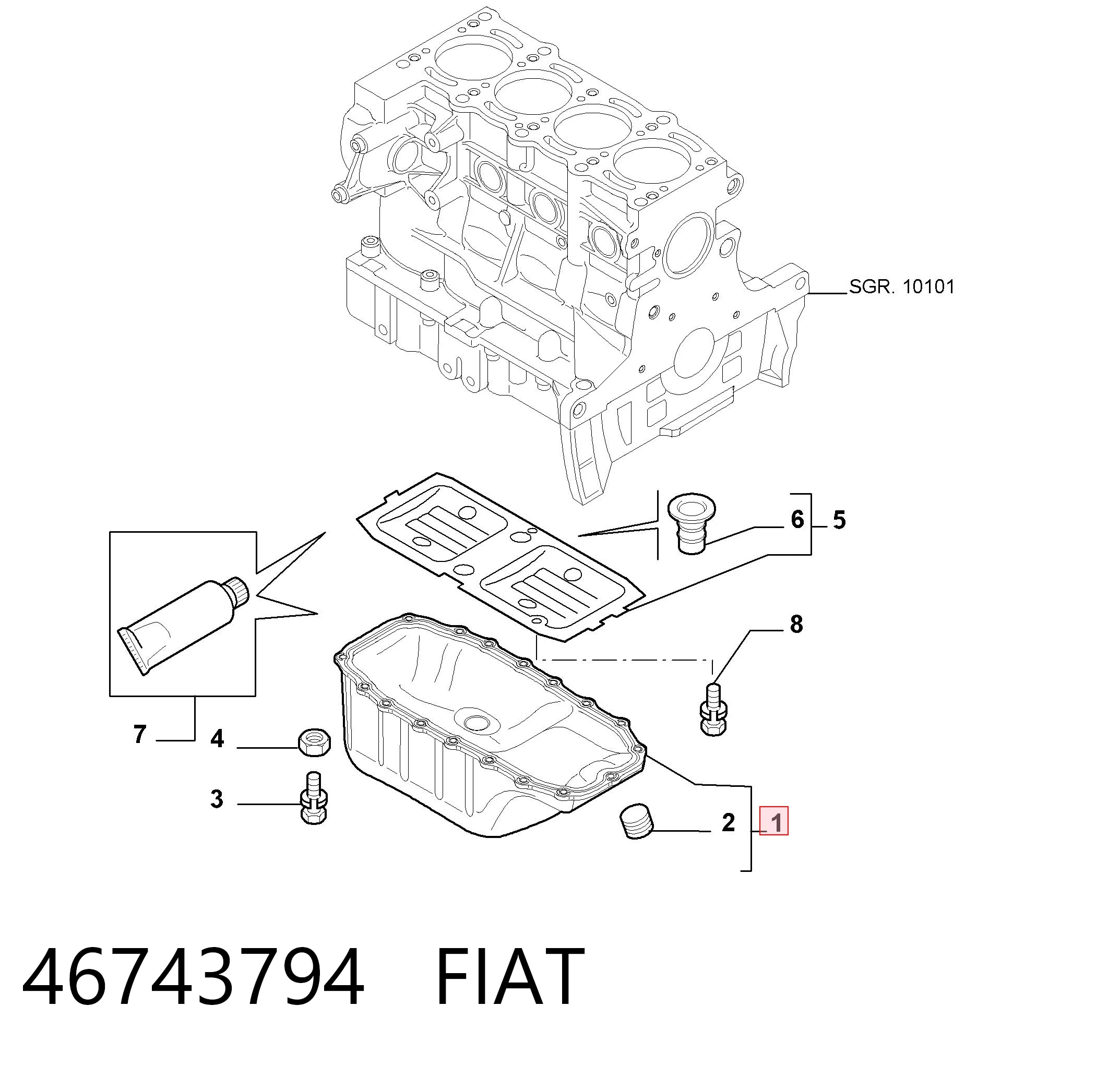 46743794 Fiat/Alfa/Lancia Картер масляний