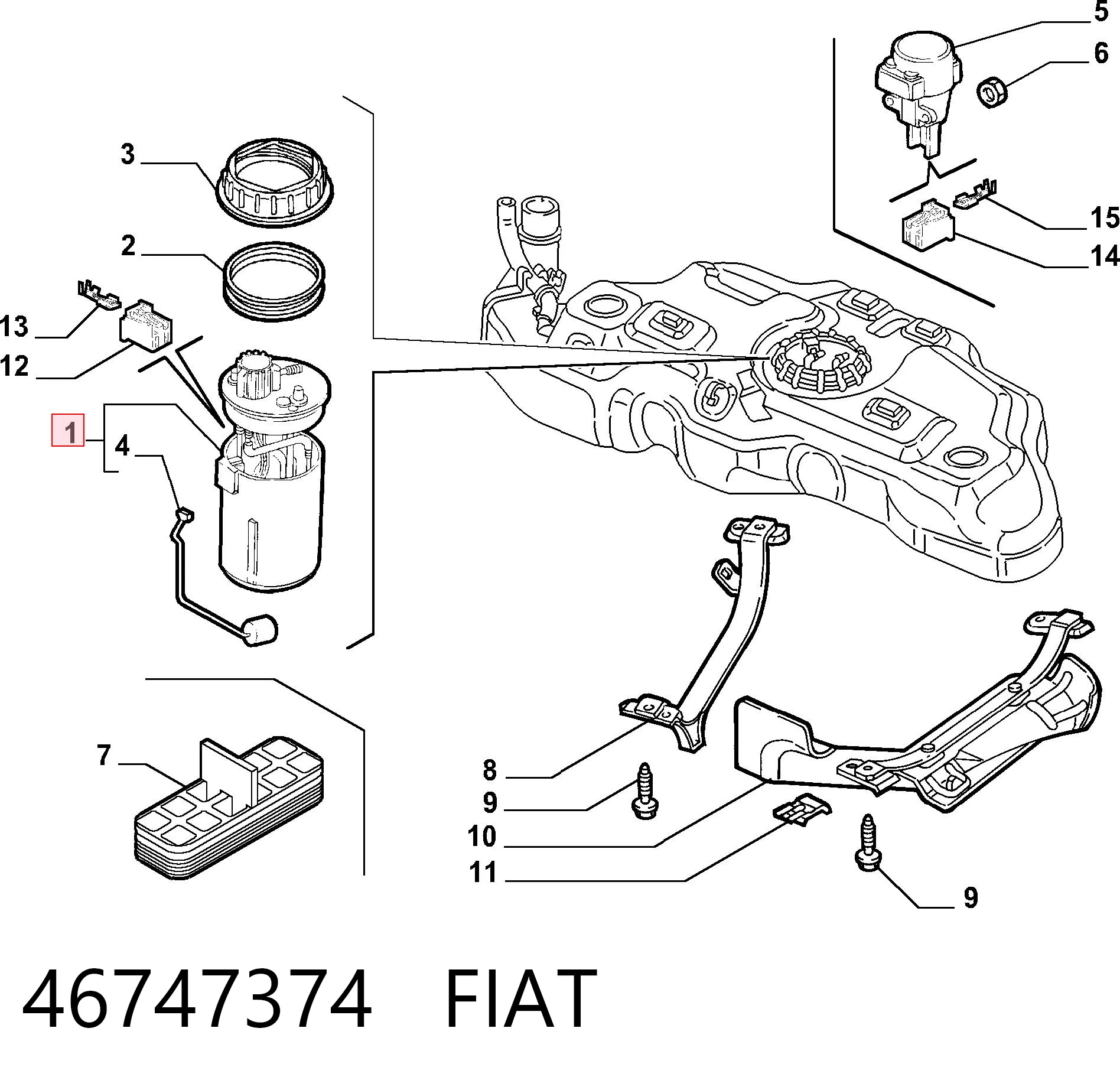 46747374 Fiat/Alfa/Lancia Електробензонасос