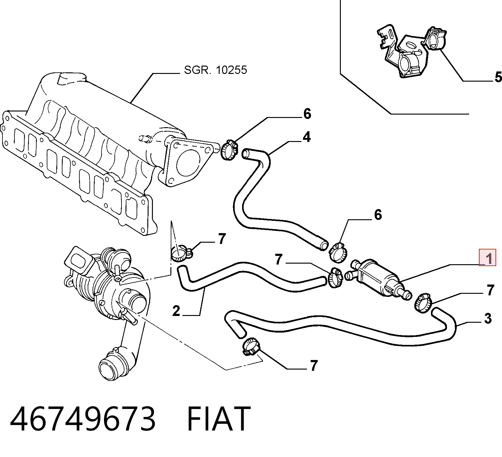 46749673 Fiat/Alfa/Lancia Клапан перетворювач тиску наддуву (соленоїд)