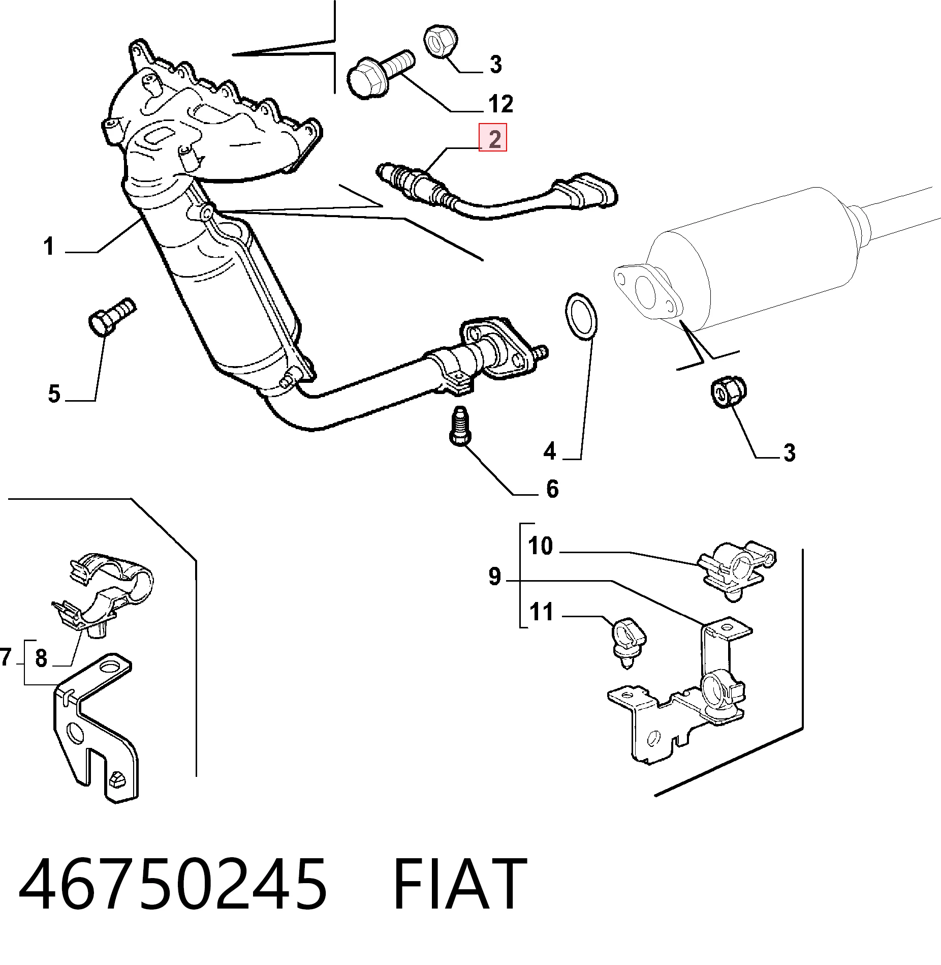 46750245 Fiat/Alfa/Lancia Датчик кисню